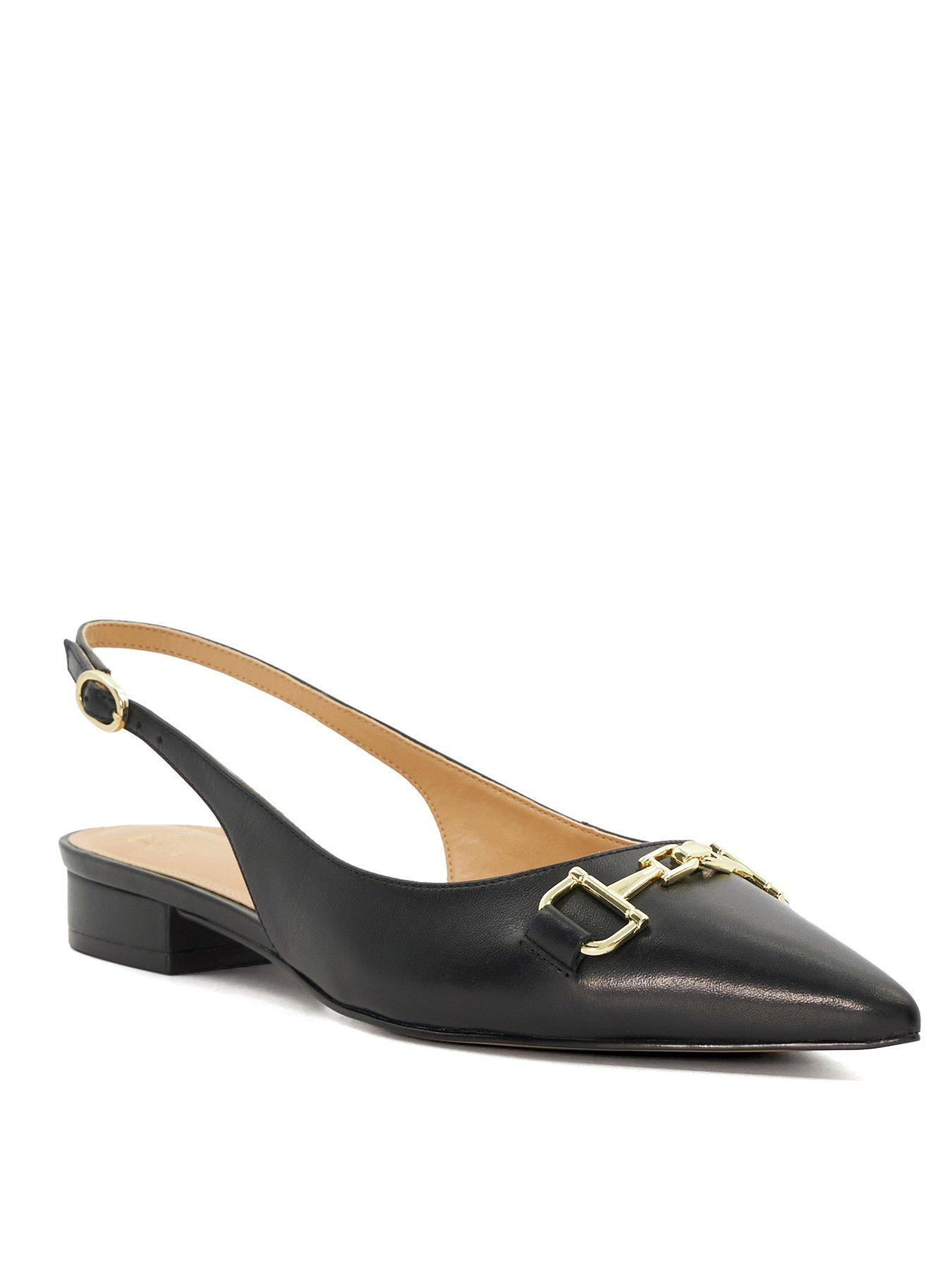 dune-london-hopeful-branded-snaffle-trim-ballet-shoes-blackstillFront