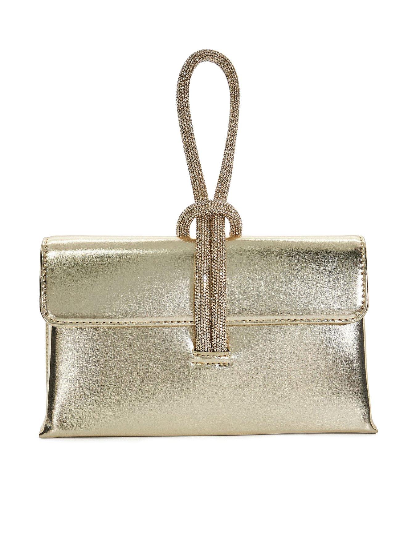 undefined Brynie Diamante Loop Handle Clutch Bag - Gold