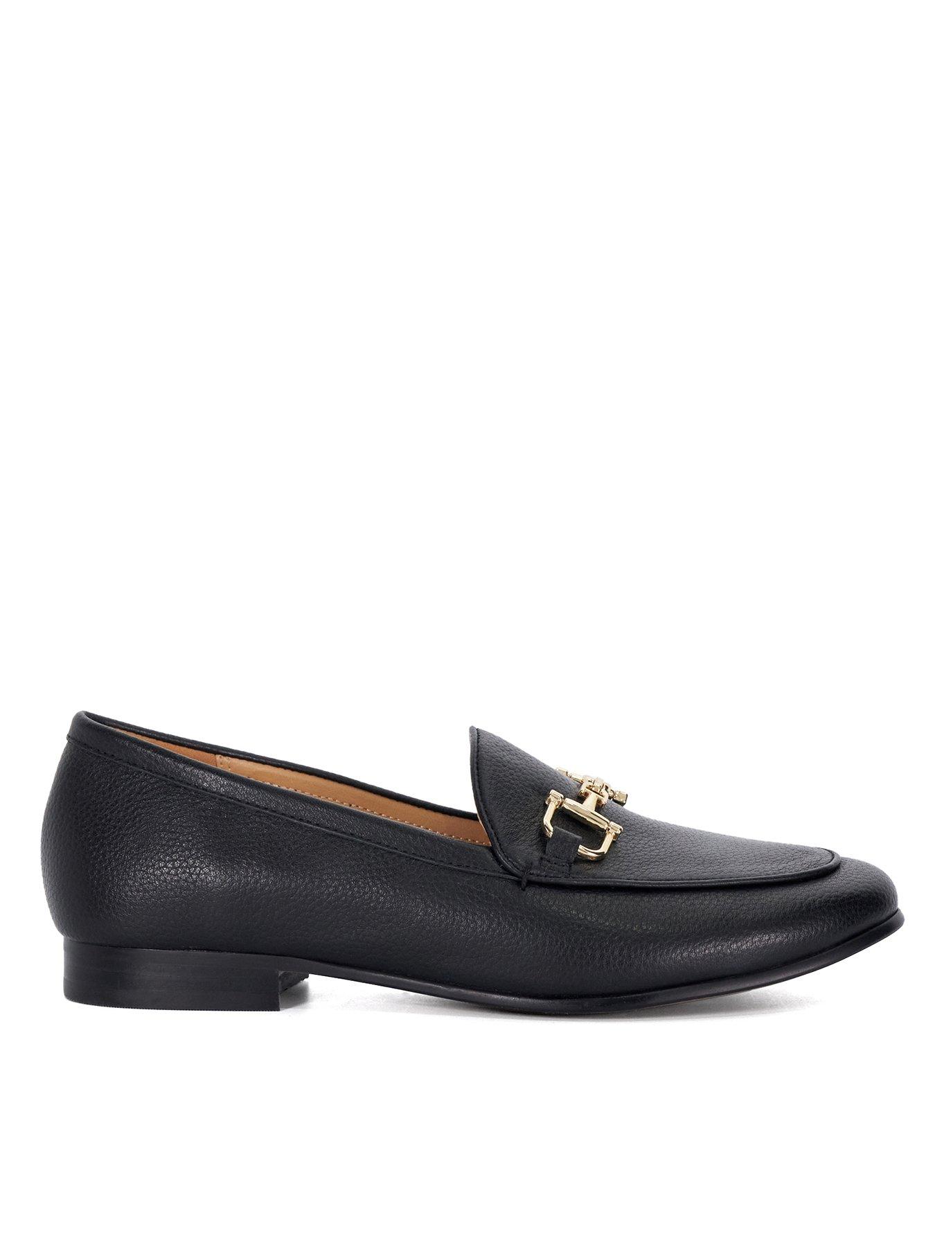 dune-london-glair-leather-snaffle-trim-loafers-black