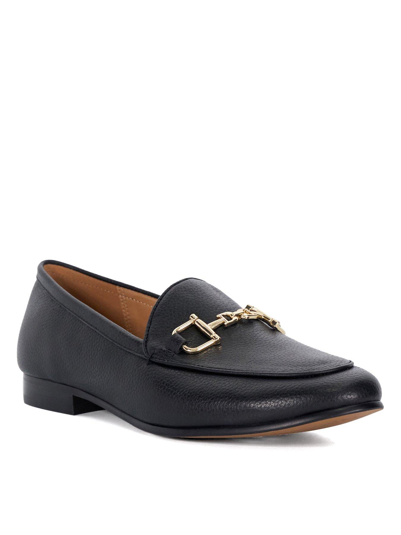 dune-london-glair-leather-snaffle-trim-loafers-blackstillFront