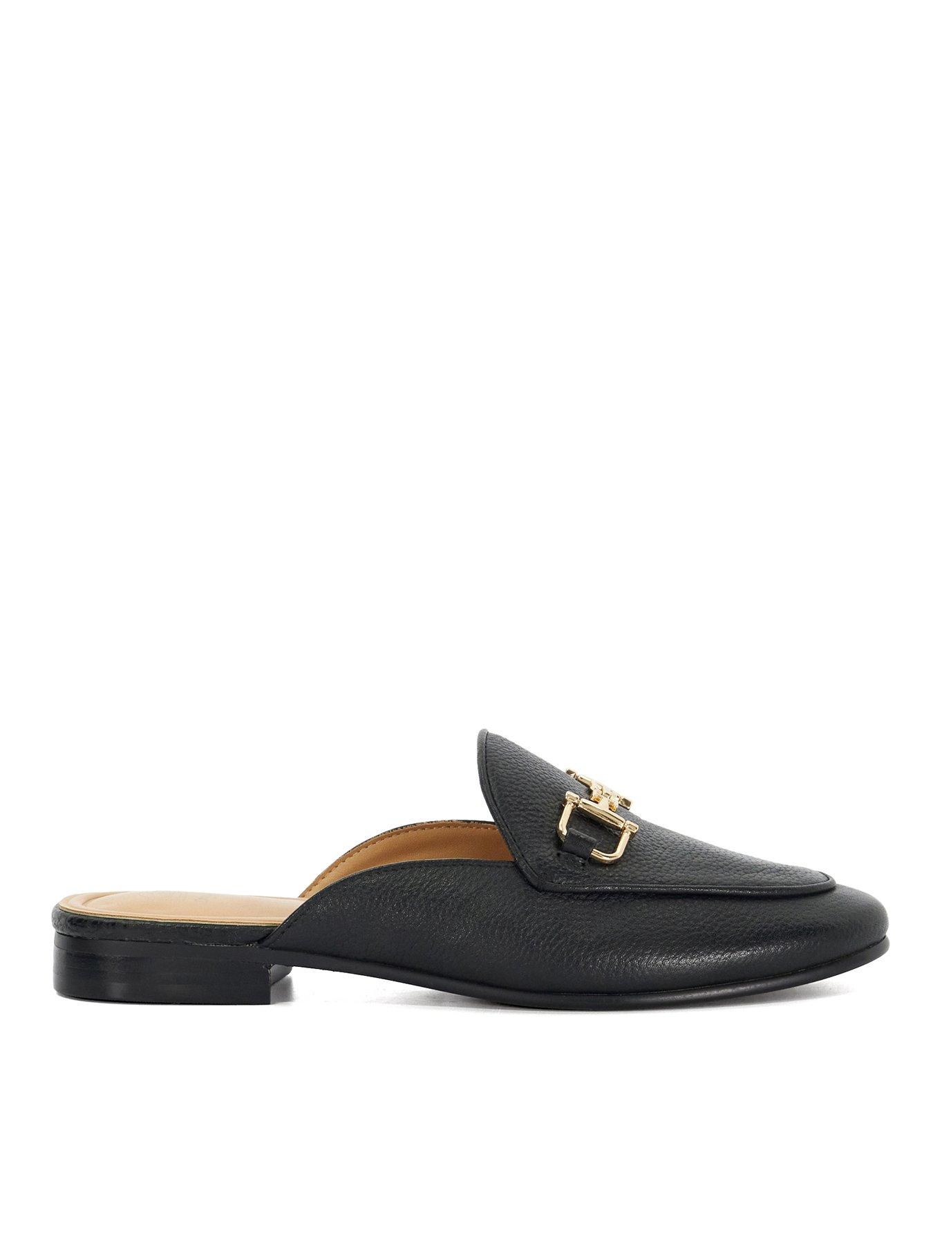 dune-london-glairing-branded-snaffle-trim-backless-loafers-black