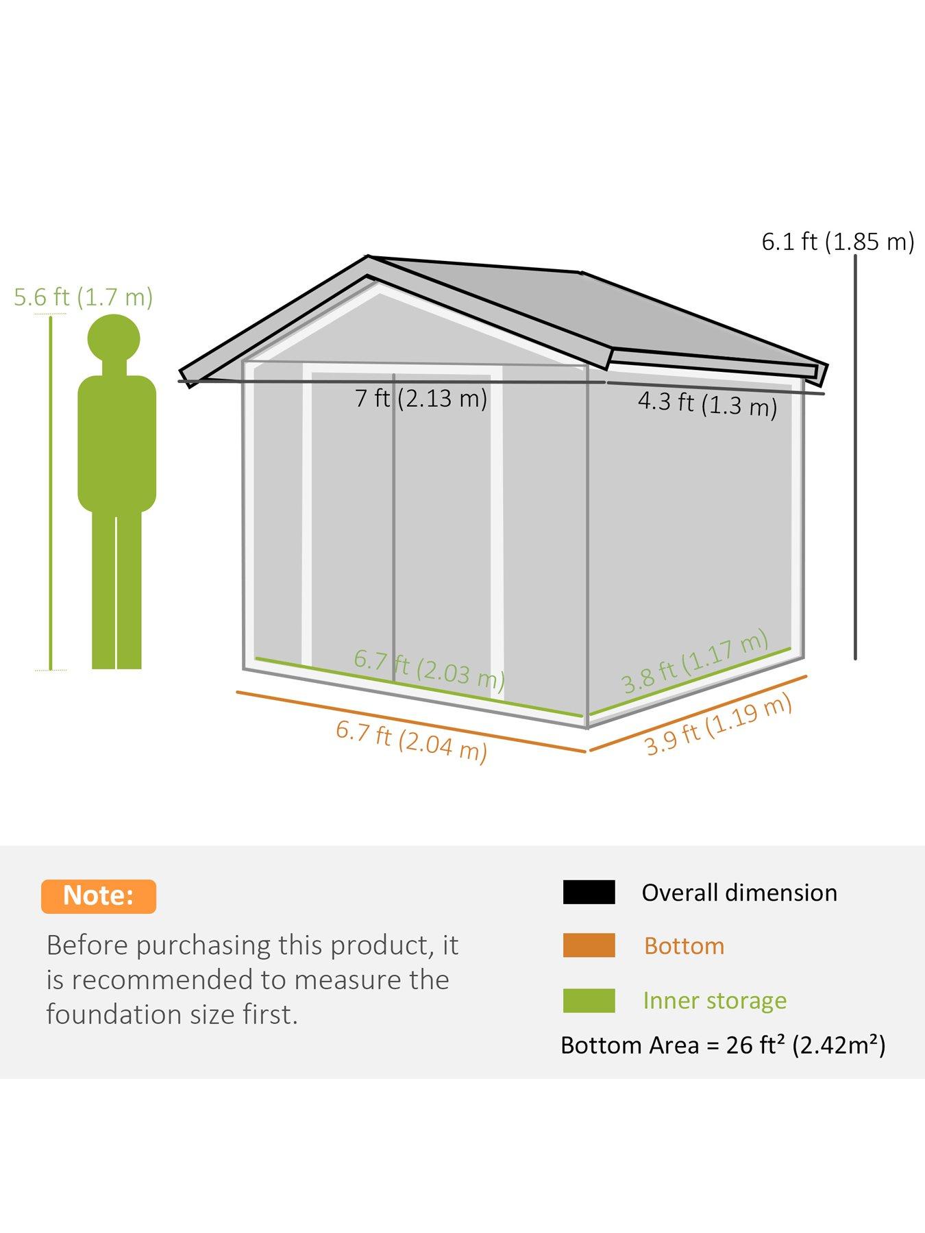 outsunny-7-x-4ft-garden-shed-storage-with-locking-door-and-foundation-kit-dark-greydetail