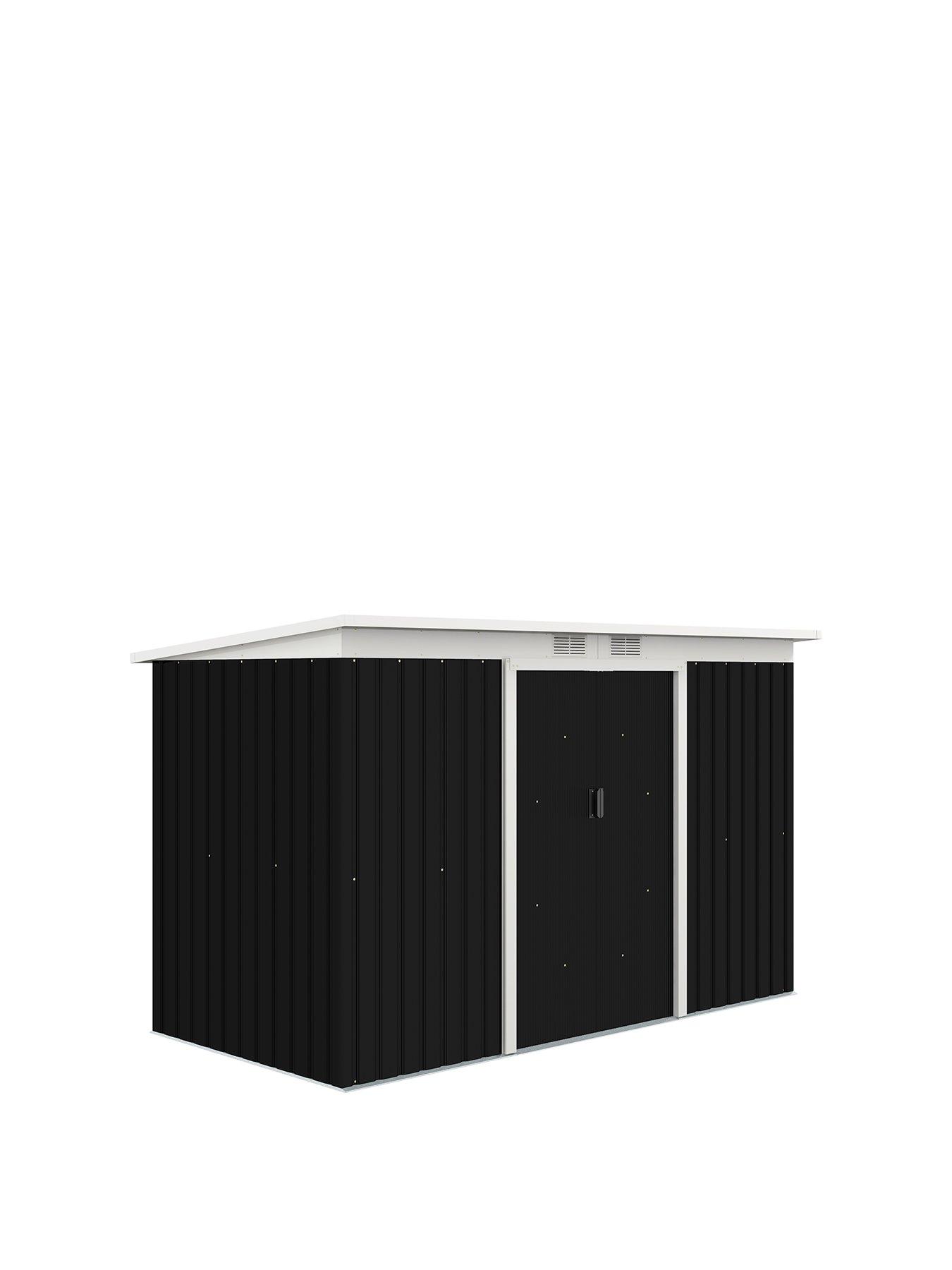 undefined Garden Storage Shed Store Metal Roof Building Tool Box Container Grey