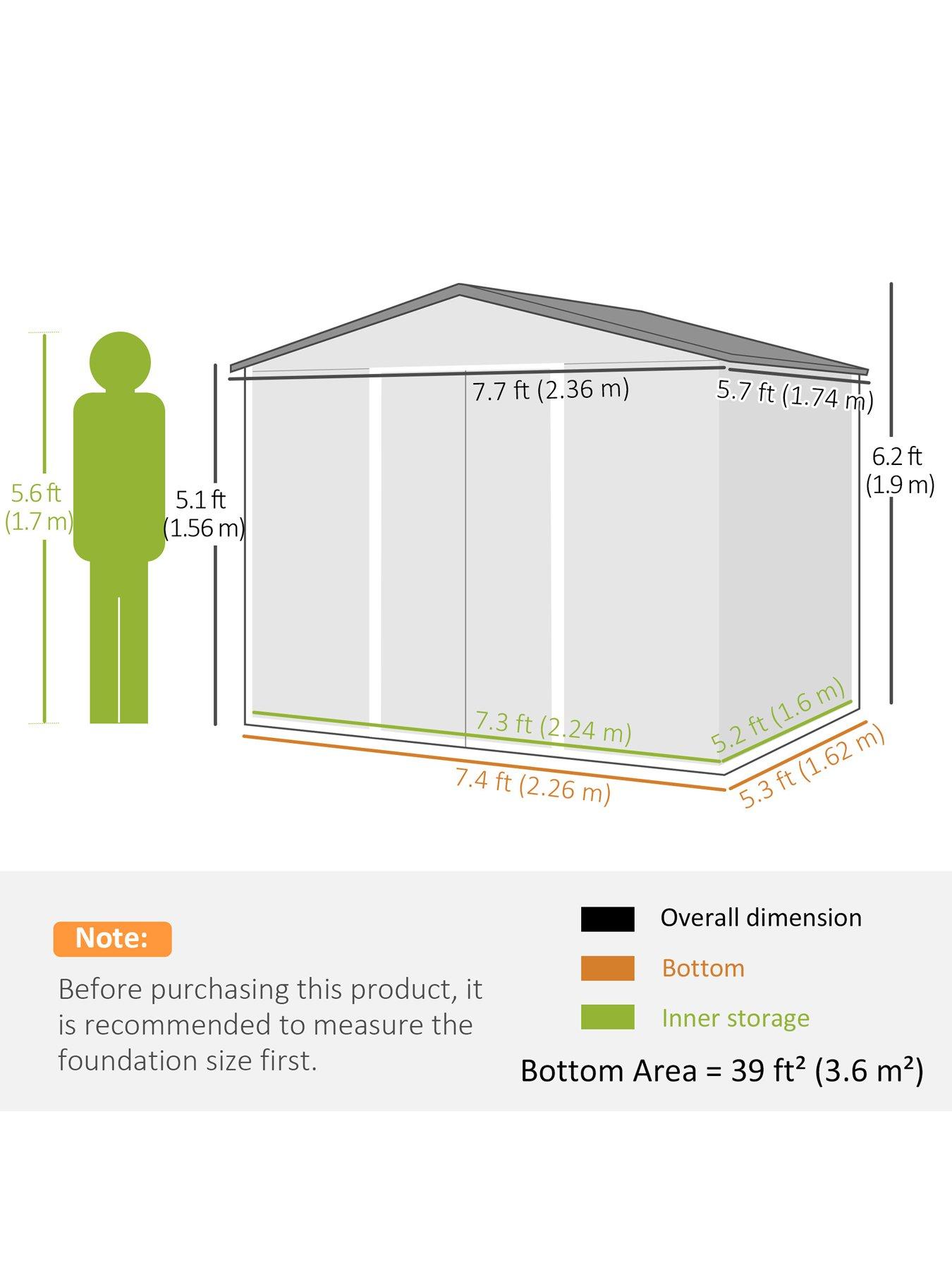 outsunny-8-x-6ft-outdoor-garden-storage-shed-with-double-sliding-door-light-greyoutfit