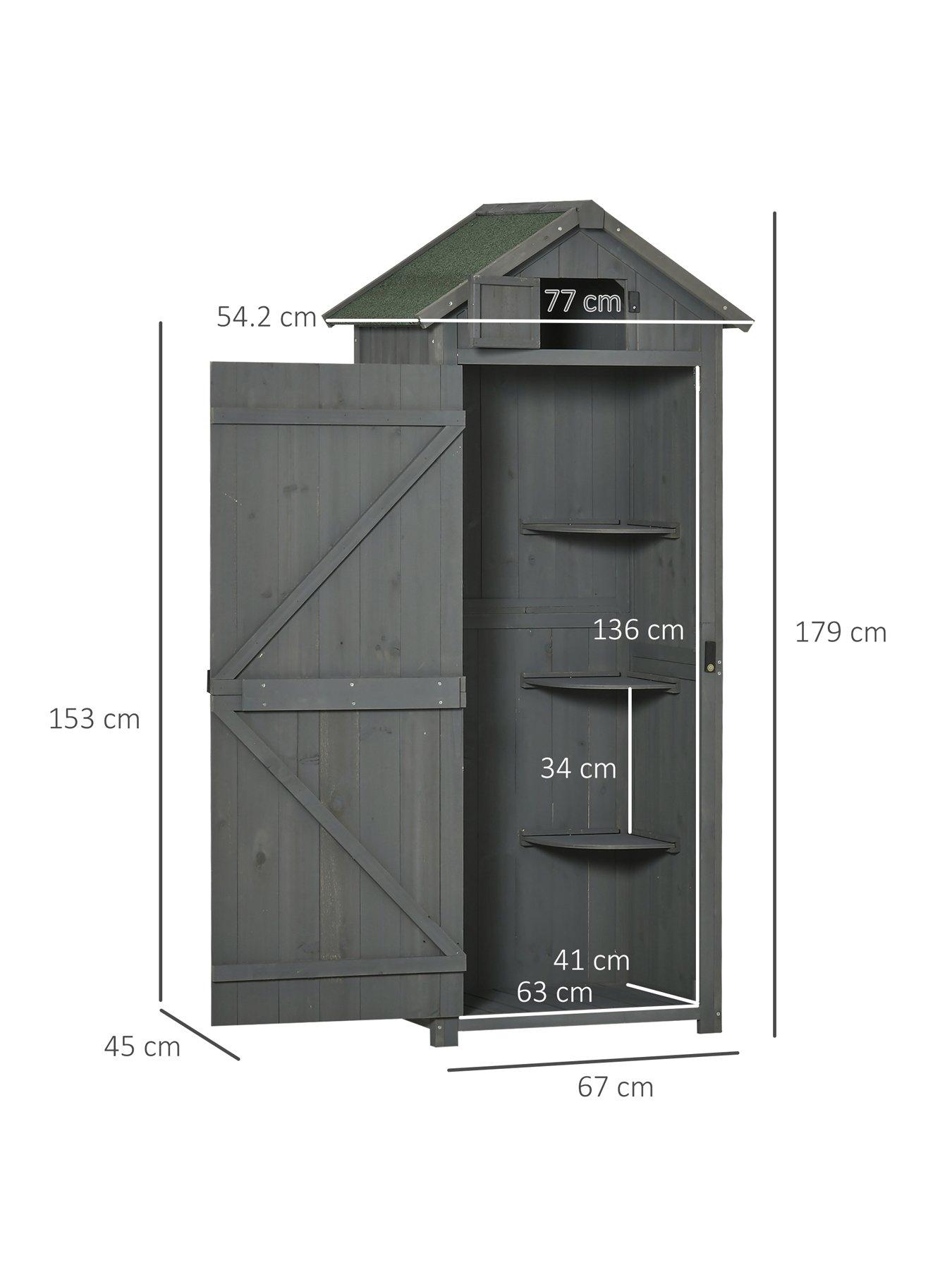 outsunny-garden-storage-shed-3-shelves-tool-house-w-asphalt-roof-77-x-54-x-179-cm-greyback