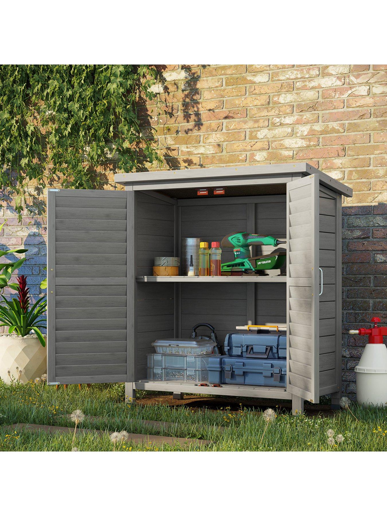 outsunny-garden-storage-shed-wooden-garage-organisation-outdoor-cabinet-w-doors-greyback