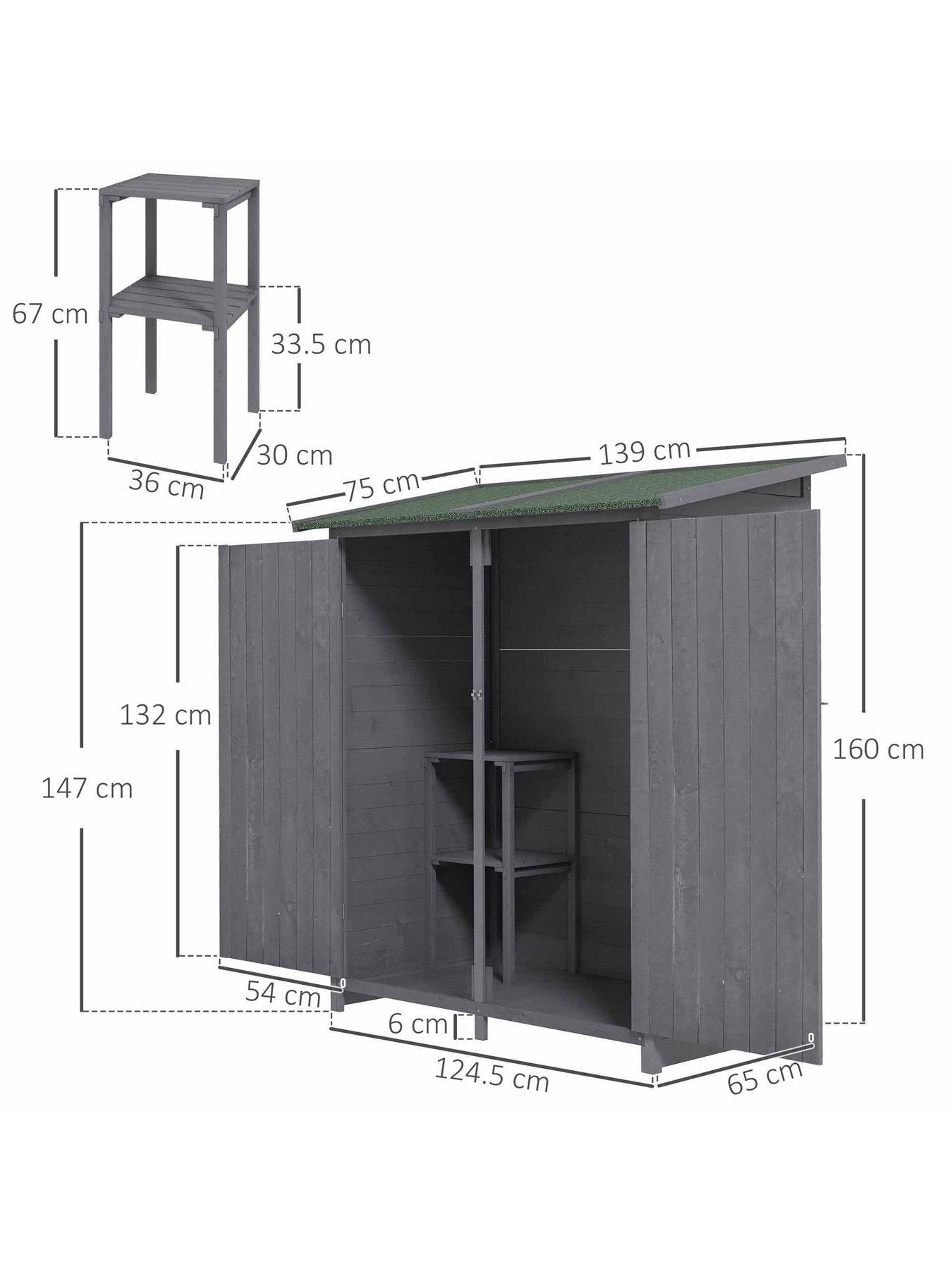 outsunny-garden-wood-storage-shed-w-storage-table-asphalt-roof-139x75x160cm-greyoutfit