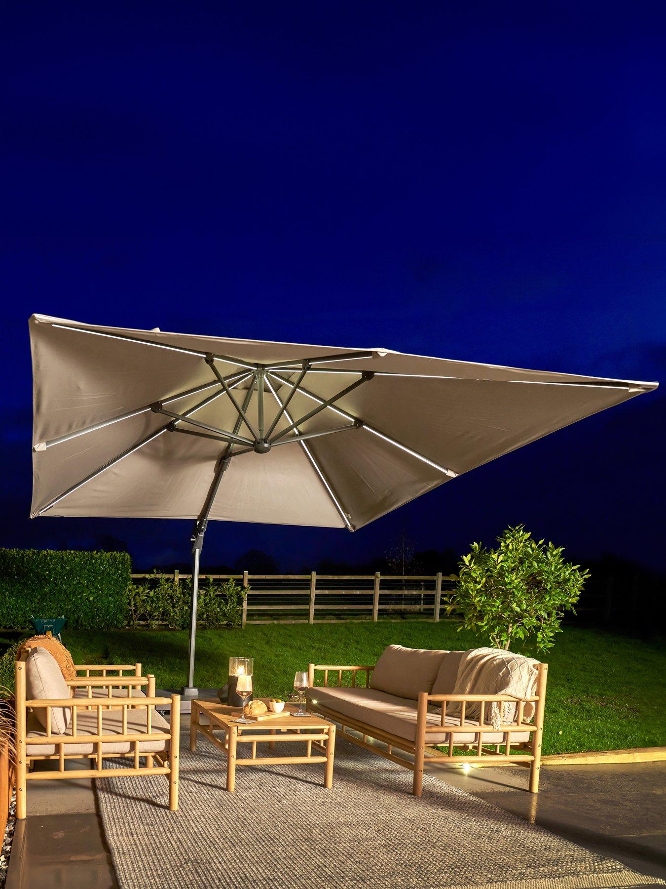 pacific-lifestyle-glow-challenger-t2-3m-square-champagne-free-arm-parasol