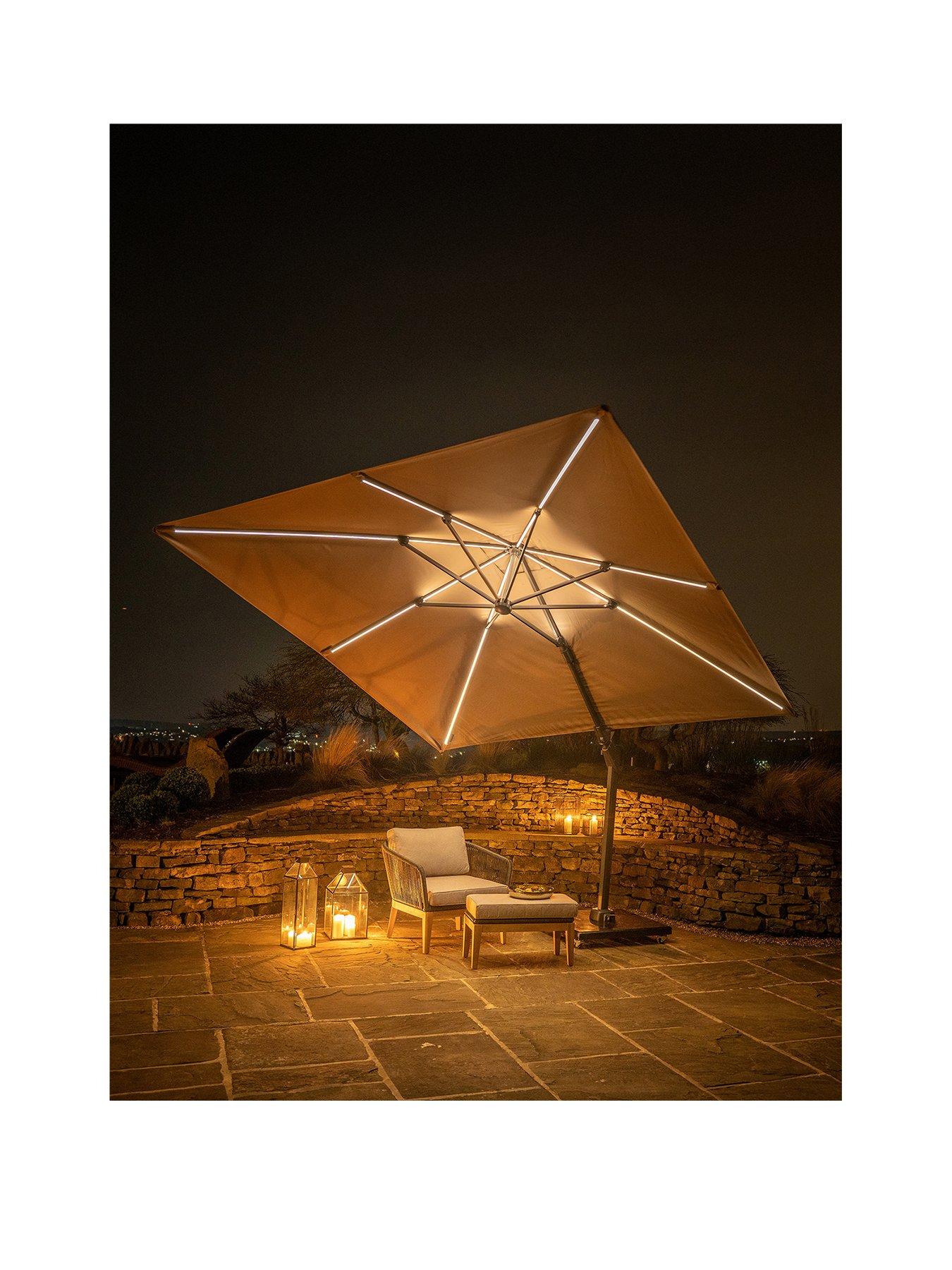 pacific-lifestyle-glow-challenger-t2-3m-square-taupe-free-arm-parasol