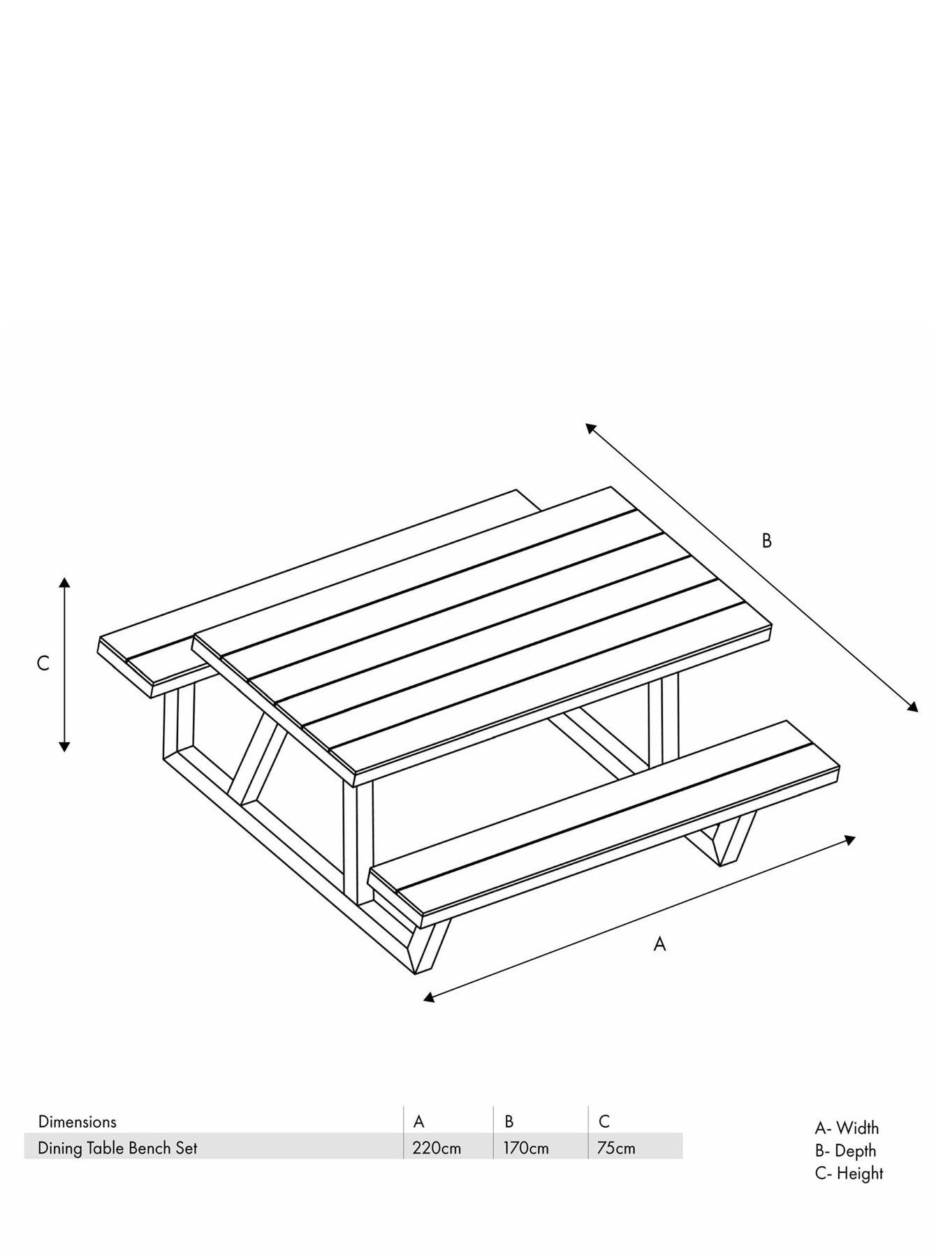 Image 7 of 7 of Pacific Lifestyle Aruba Outdoor Bench Set