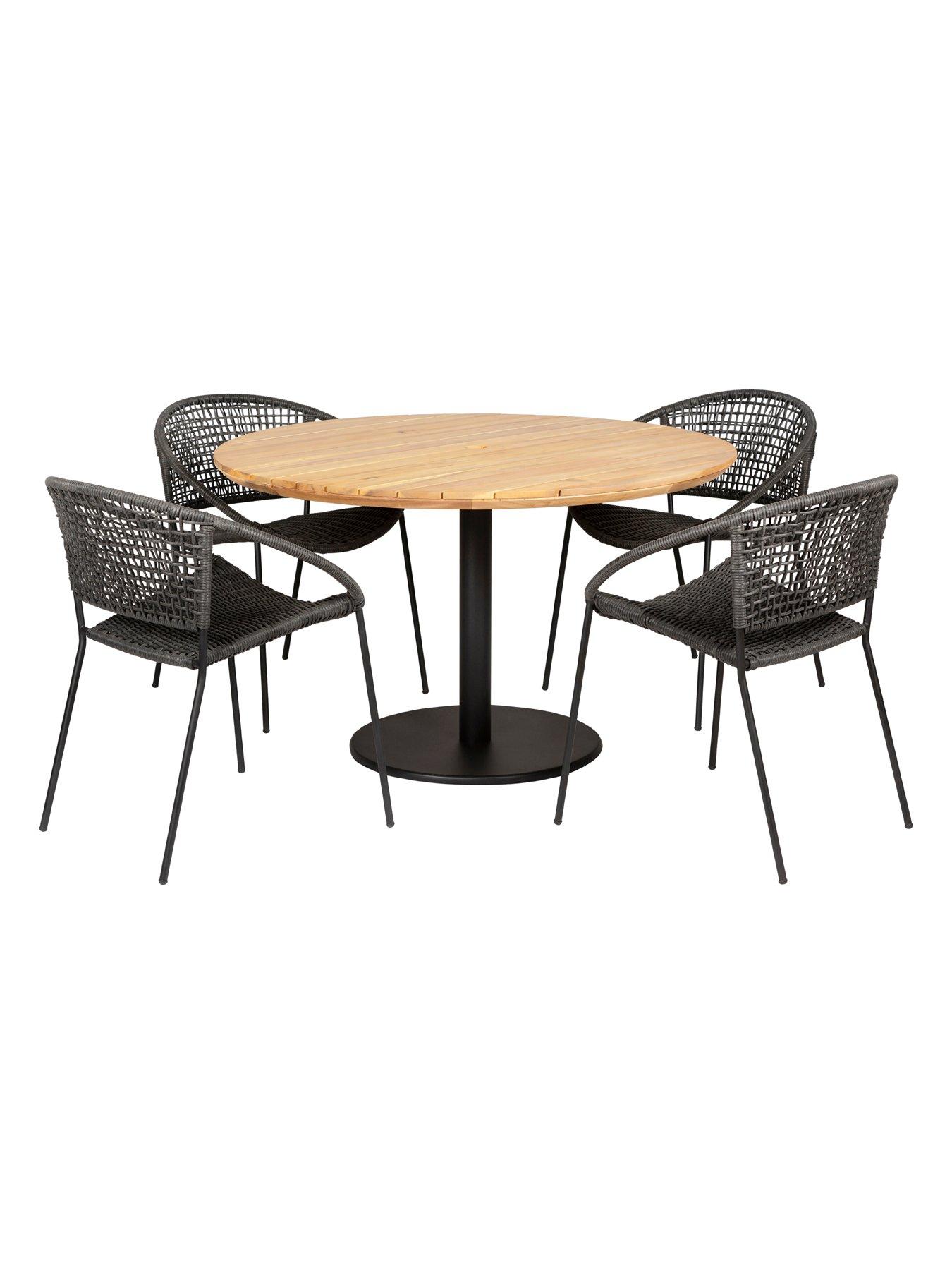 Image 4 of 6 of Pacific Lifestyle Dakota Outdoor 4 Seater Dining Set Black