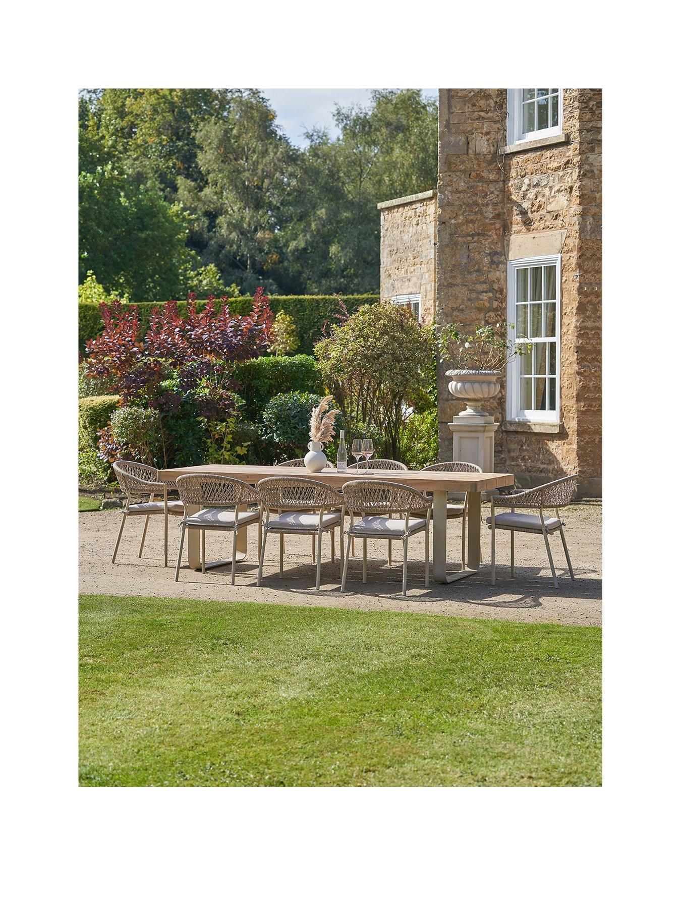 Image 1 of 6 of Pacific Lifestyle Osaka Outdoor 8 Seater Dining Set Latte