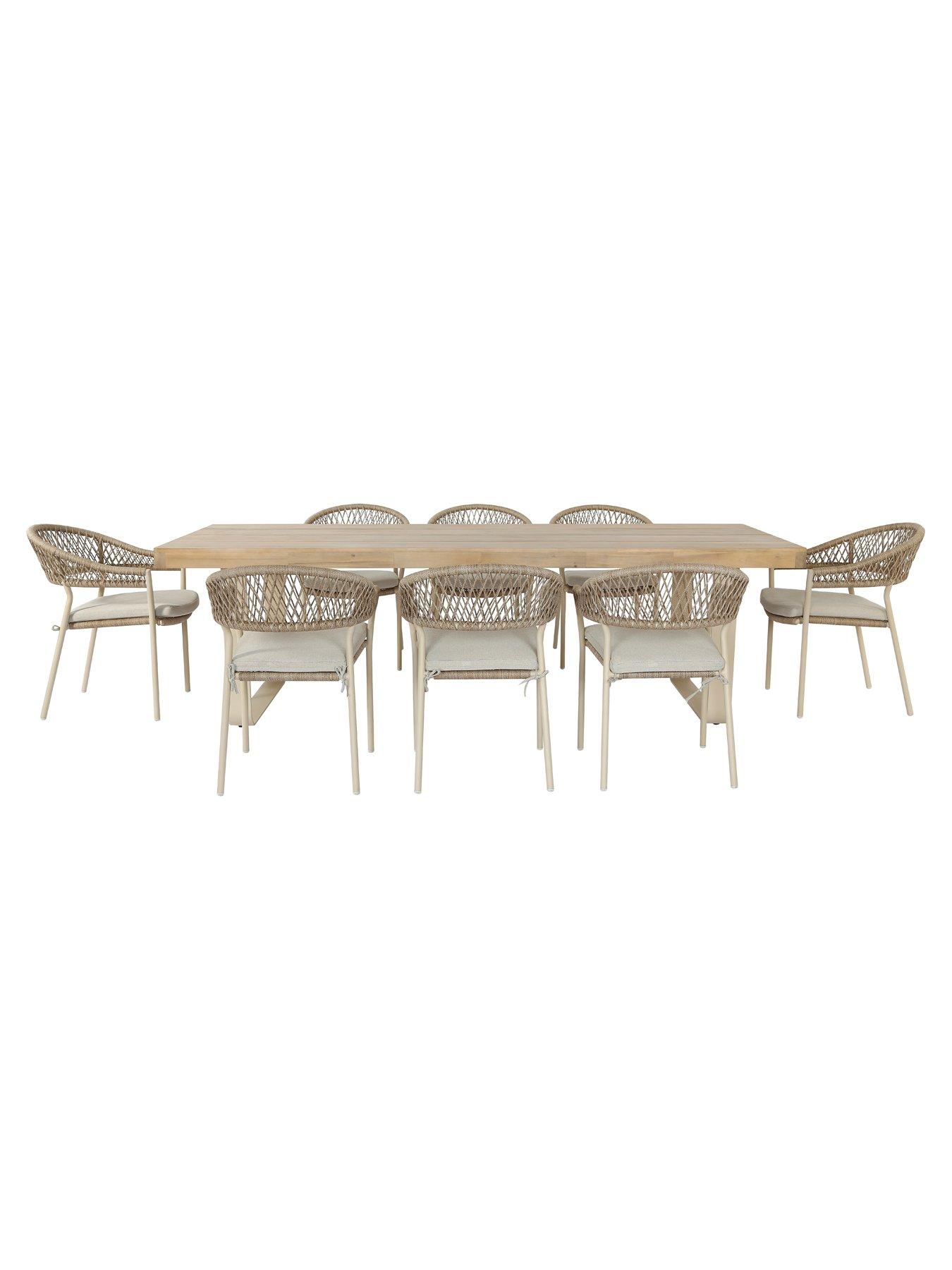 Image 5 of 6 of Pacific Lifestyle Osaka Outdoor 8 Seater Dining Set Latte