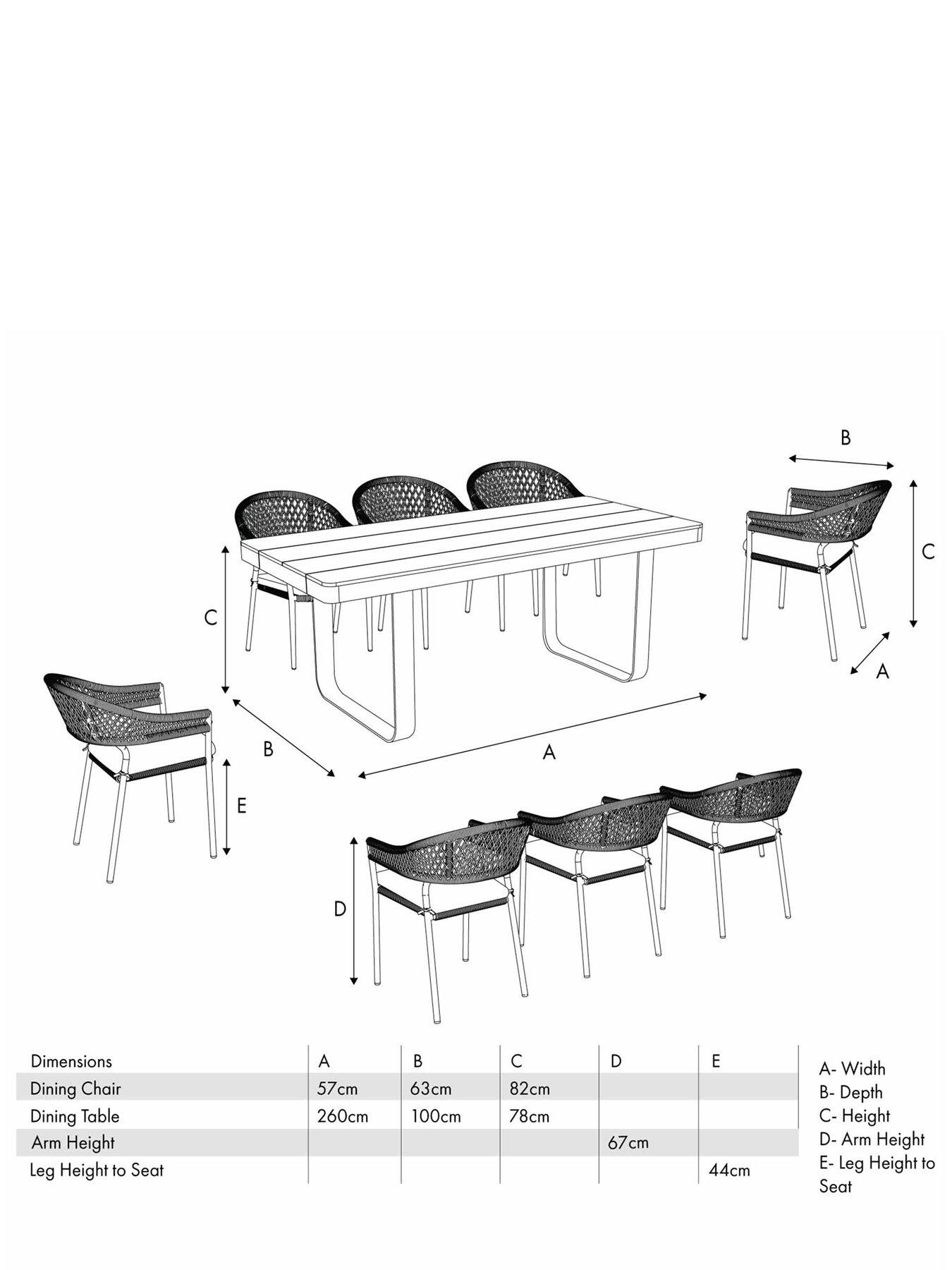 Image 6 of 6 of Pacific Lifestyle Osaka Outdoor 8 Seater Dining Set Latte
