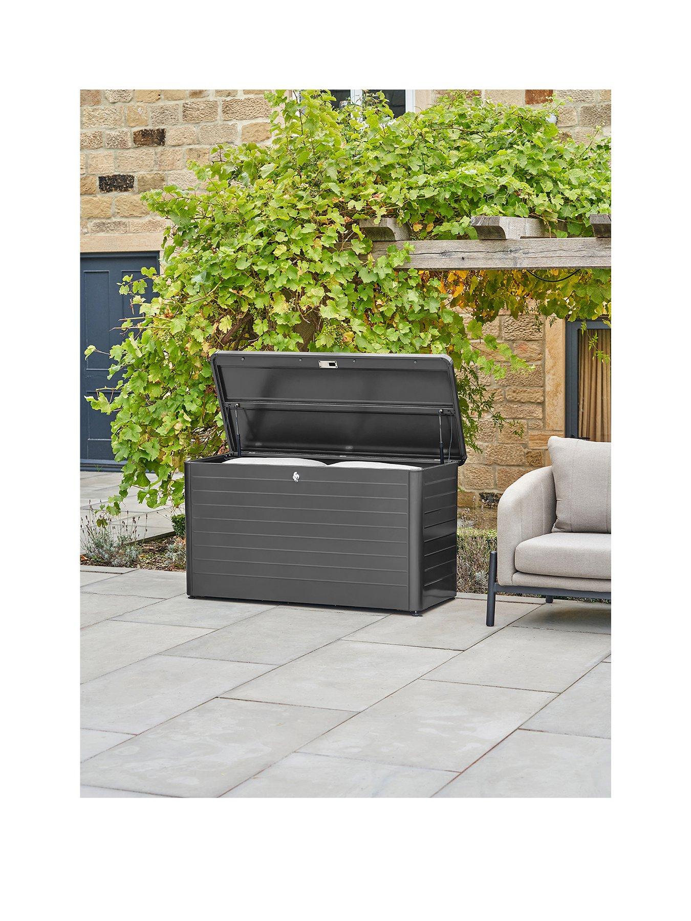 Image 2 of 6 of Pacific Lifestyle Rhode Island Small Galvanised Steel Cushion Box Black