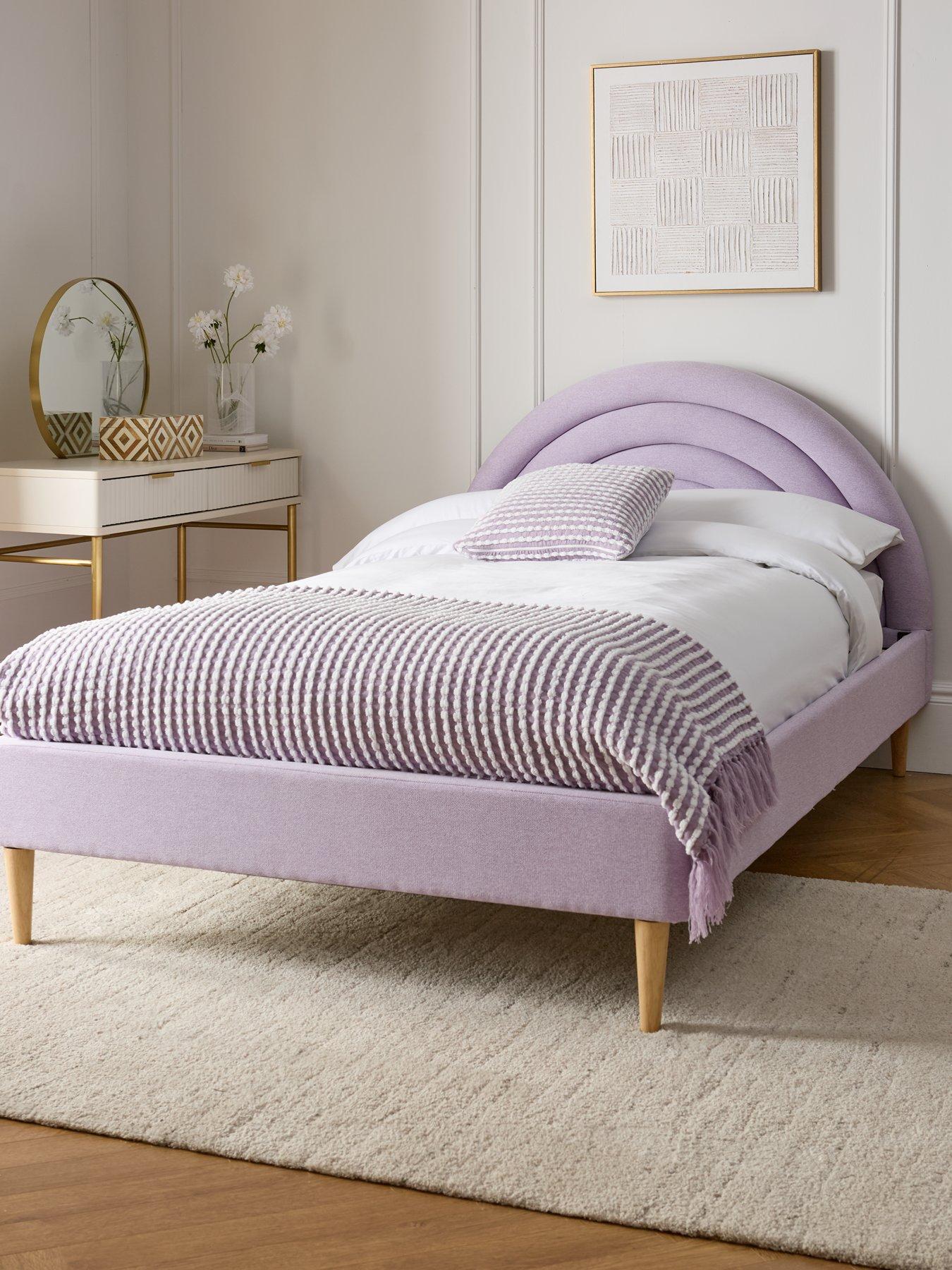 very-home-rainbow-small-double-bed-with-mattress-option-buy-amp-save-lilac-fscreg-certified