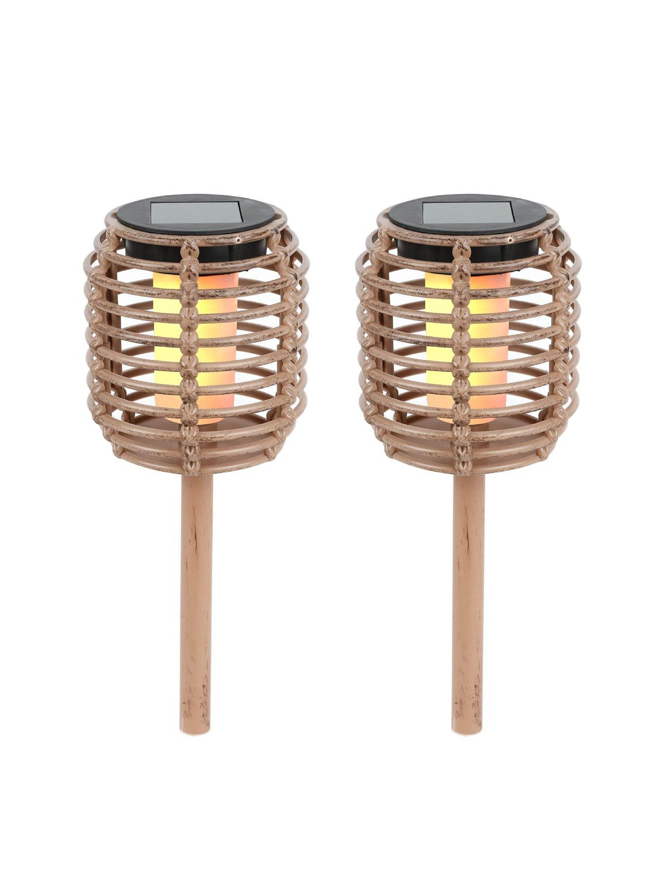 streetwize-solar-rattan-effect-plasticnbspstake-lights-pack-of-2