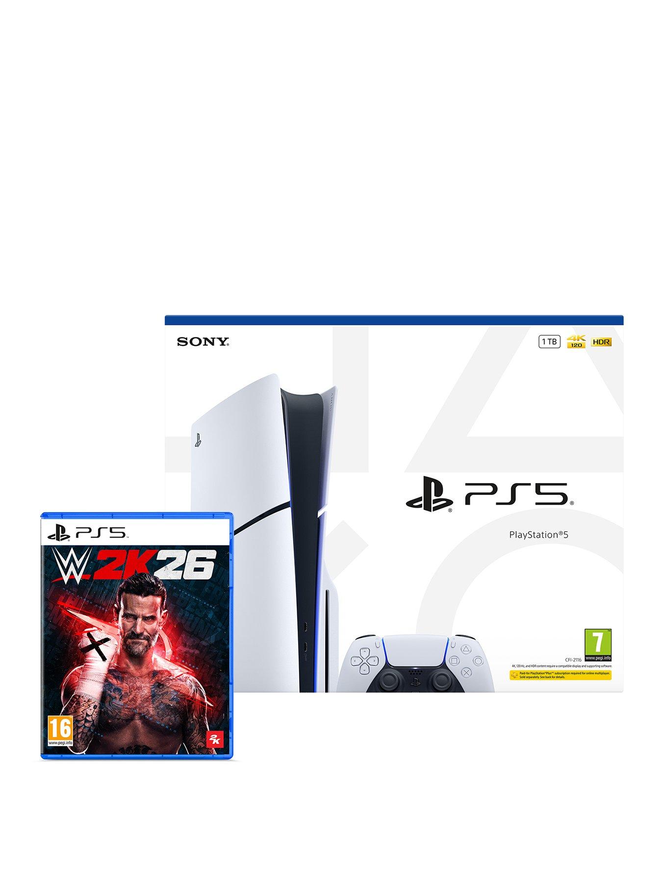 Image 1 of 8 of PlayStation 5 Disc Console &ndash; 1TB &amp;&nbsp;WWE 2K26