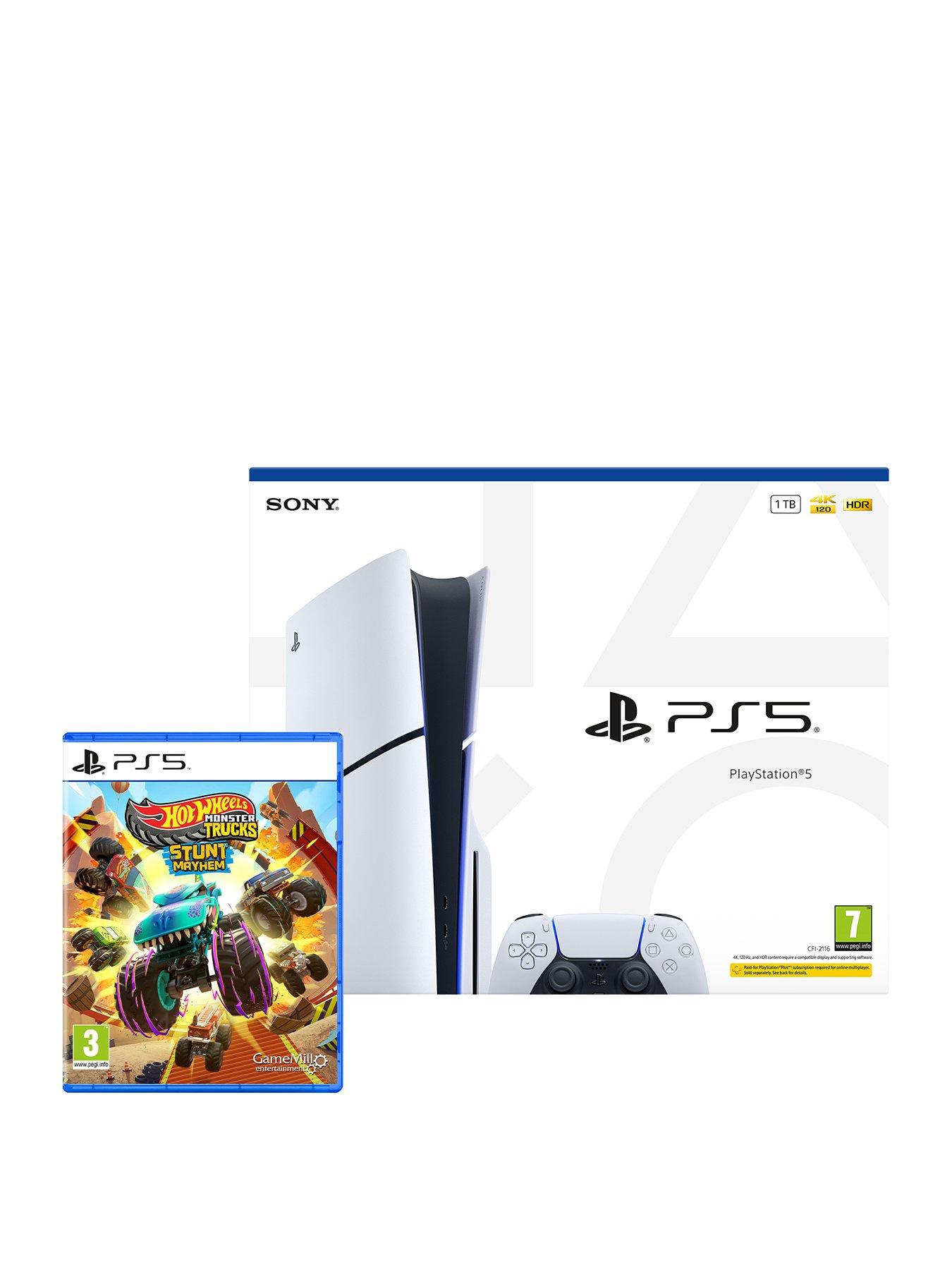 Image 1 of 8 of Playstation PlayStation&reg;5&nbsp;Disc Console &ndash; 1TB &amp; Hot Wheels Monster Trucks: Stunt Mayhem