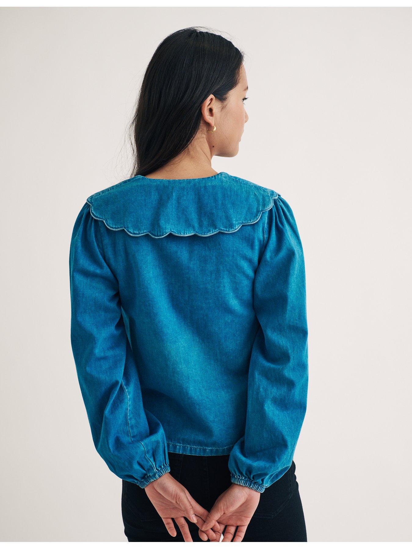 Image 3 of 3 of Nobodys Child Birdie Blouse - Denim - Blue
