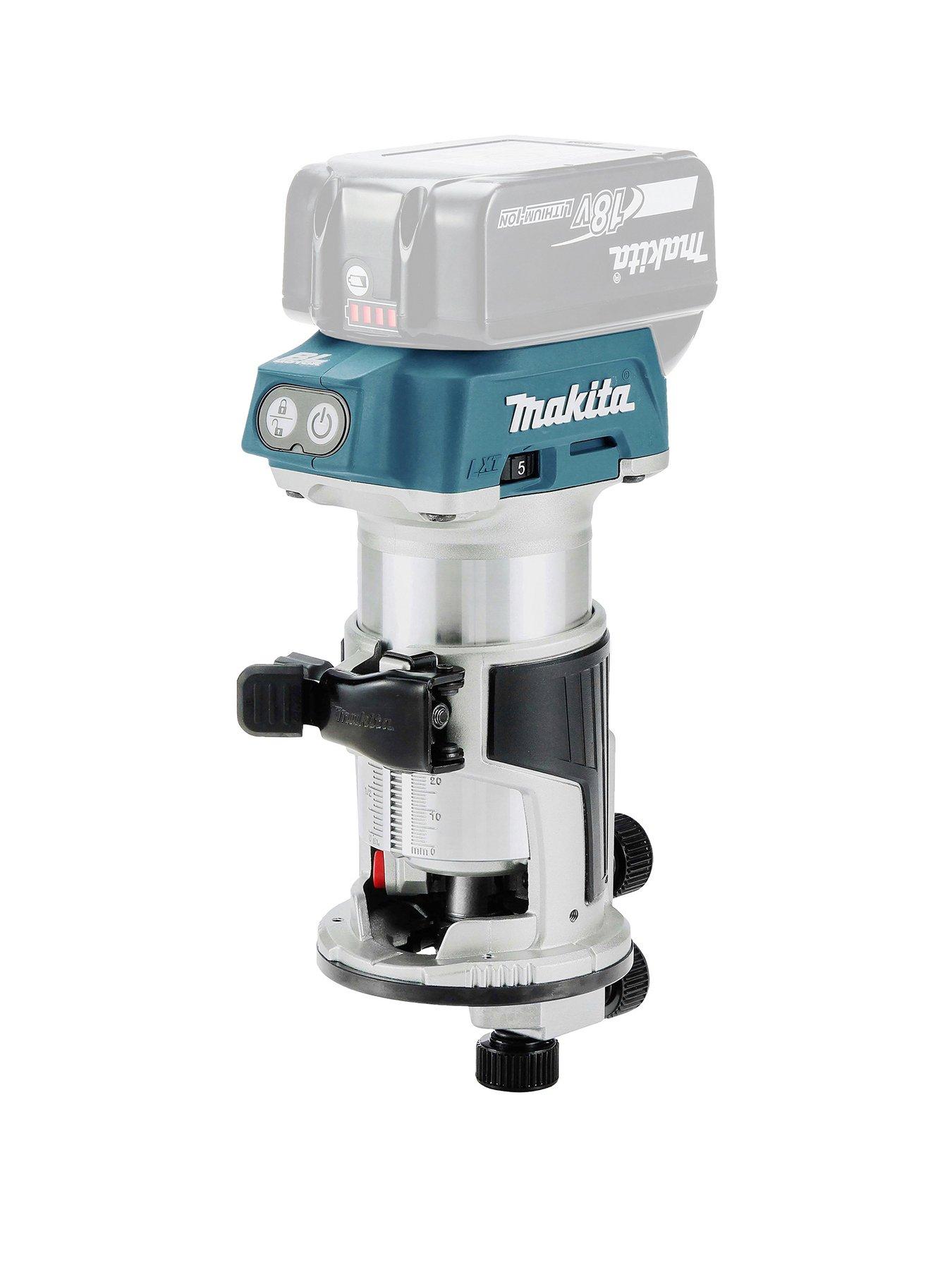 Image of Makita 18V Router/Trimmer with Trimmer base, straight guide in Makpac case