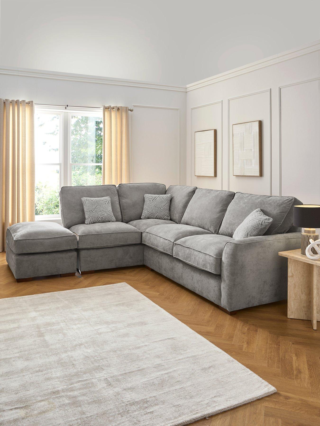 Very Home Treviso Left Hand Corner Fabric Chaise with Footstool - Made to Order in the UK