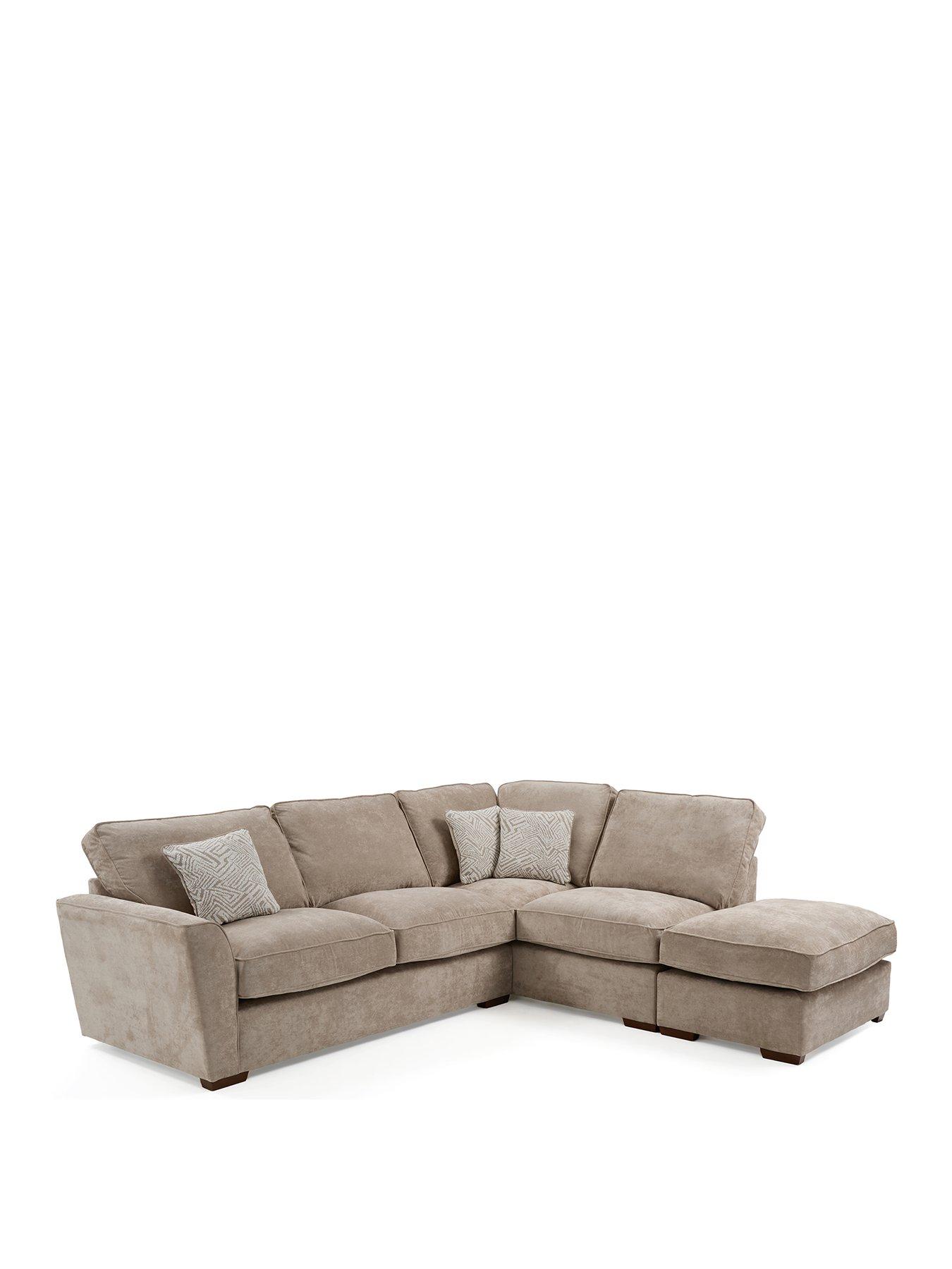 Image 2 of 7 of The Very Collection Treviso Right Hand Corner Fabric Chaise with Footstool&nbsp;- Made to Order in the UK