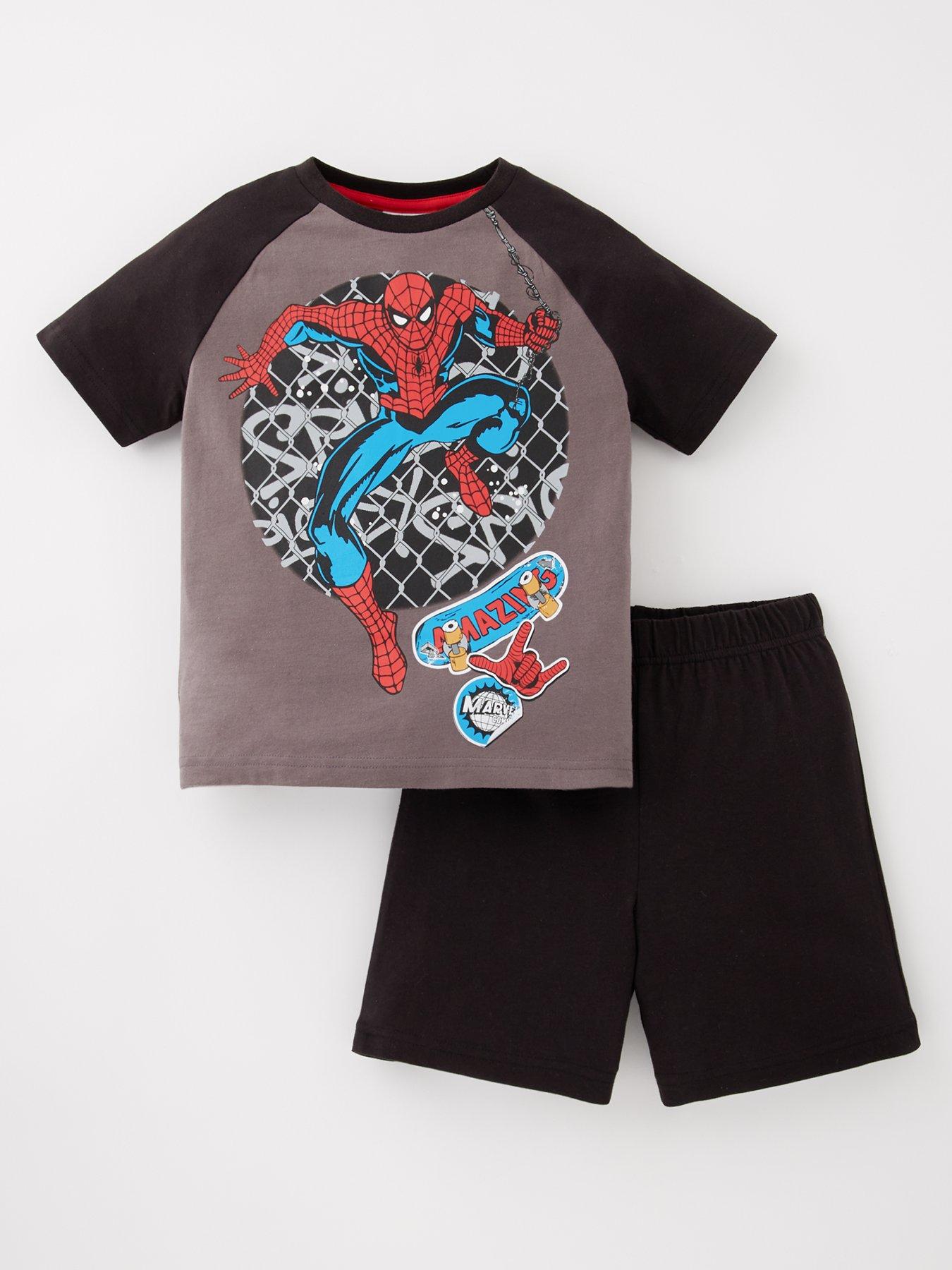 Image of Spiderman Short Pyjamas - Grey