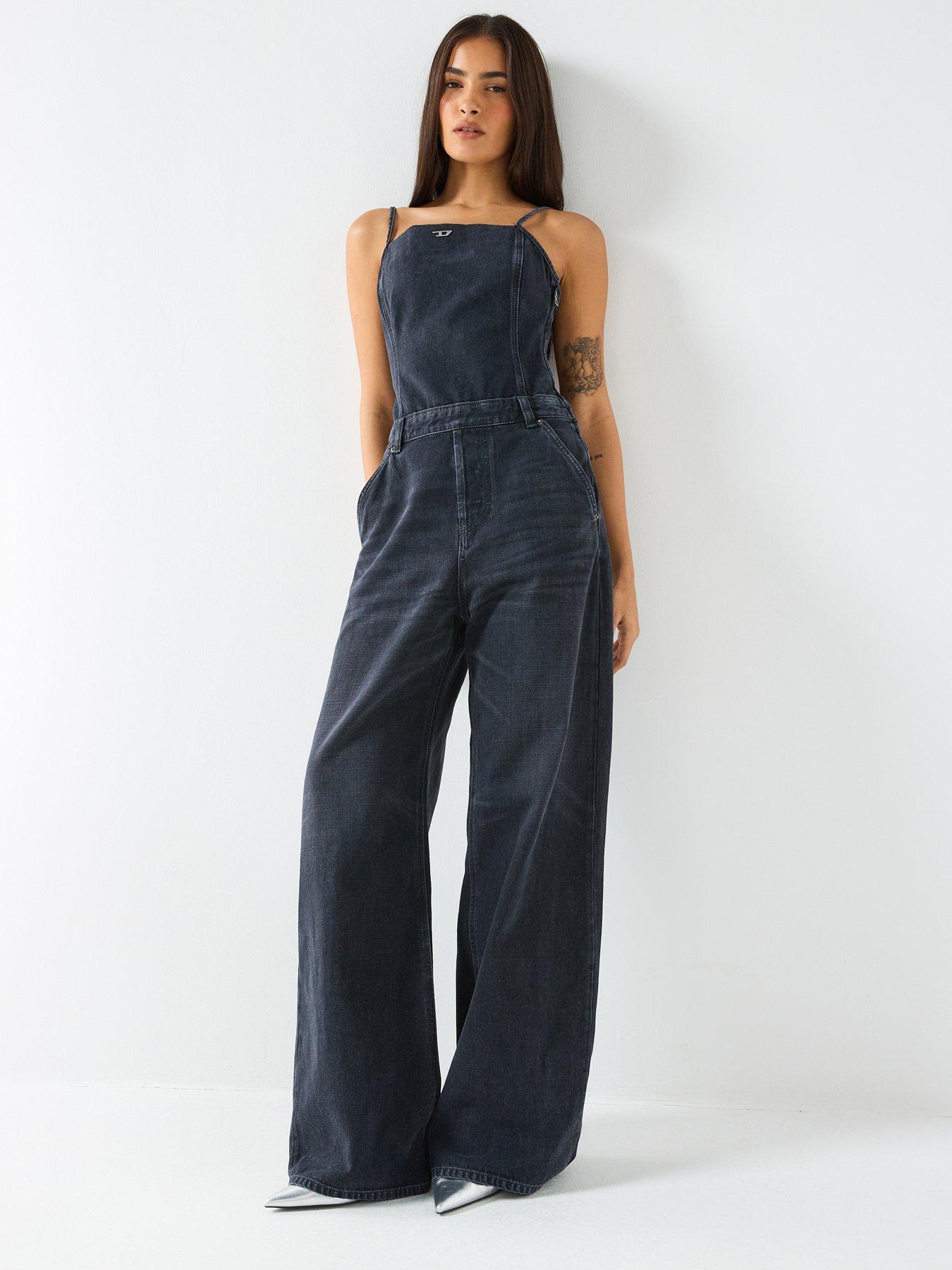 Image 1 of 5 of Diesel De-Vors Denim Jumpsuit - Dark Wash
