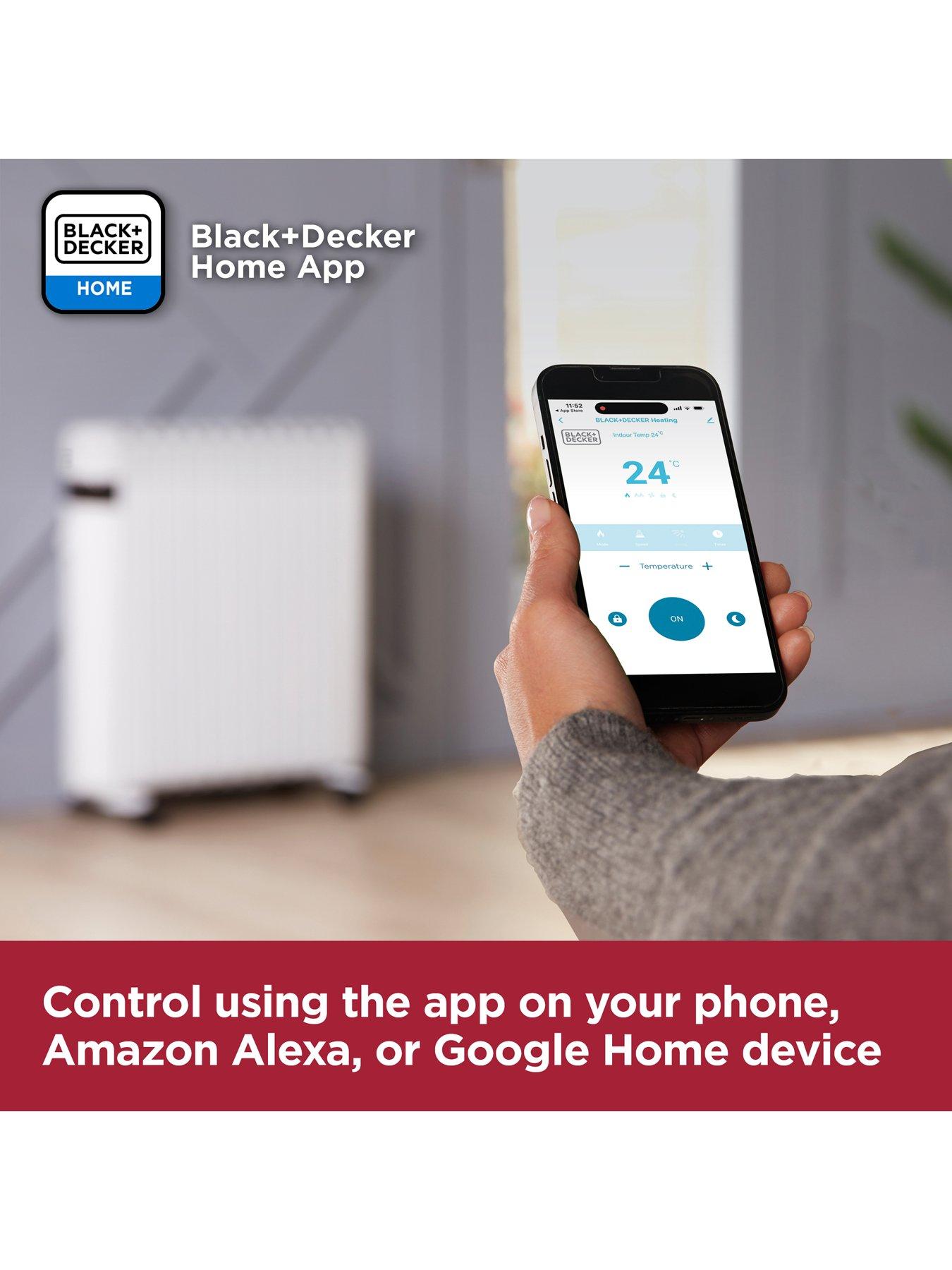 Image 3 of 7 of Black & Decker 1.5kW Smart Digital Oil-Free Radiator with 24-Hour Timer - White