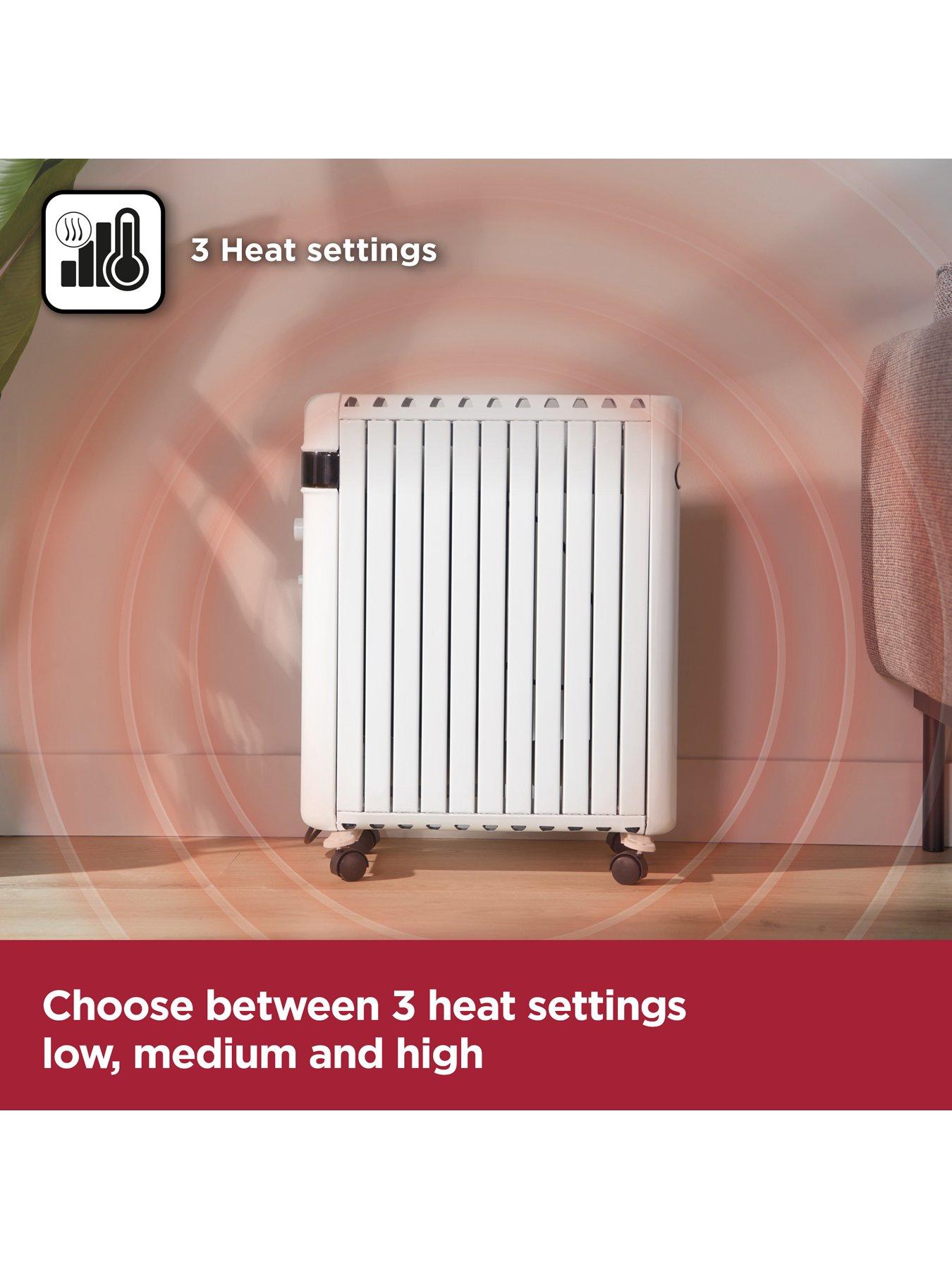 Image 5 of 7 of Black & Decker 1.5kW Smart Digital Oil-Free Radiator with 24-Hour Timer - White