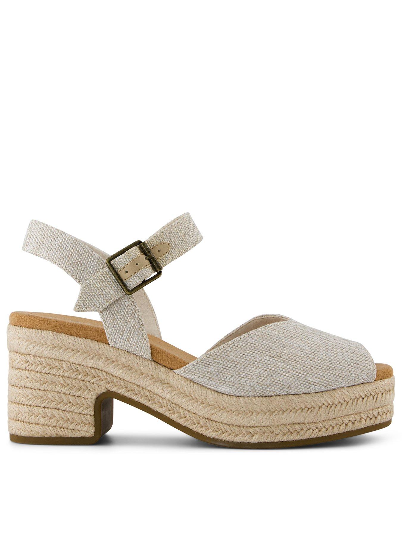 Image 1 of 7 of TOMS Isla Peep Toe Heeled Sandals - Light Natural