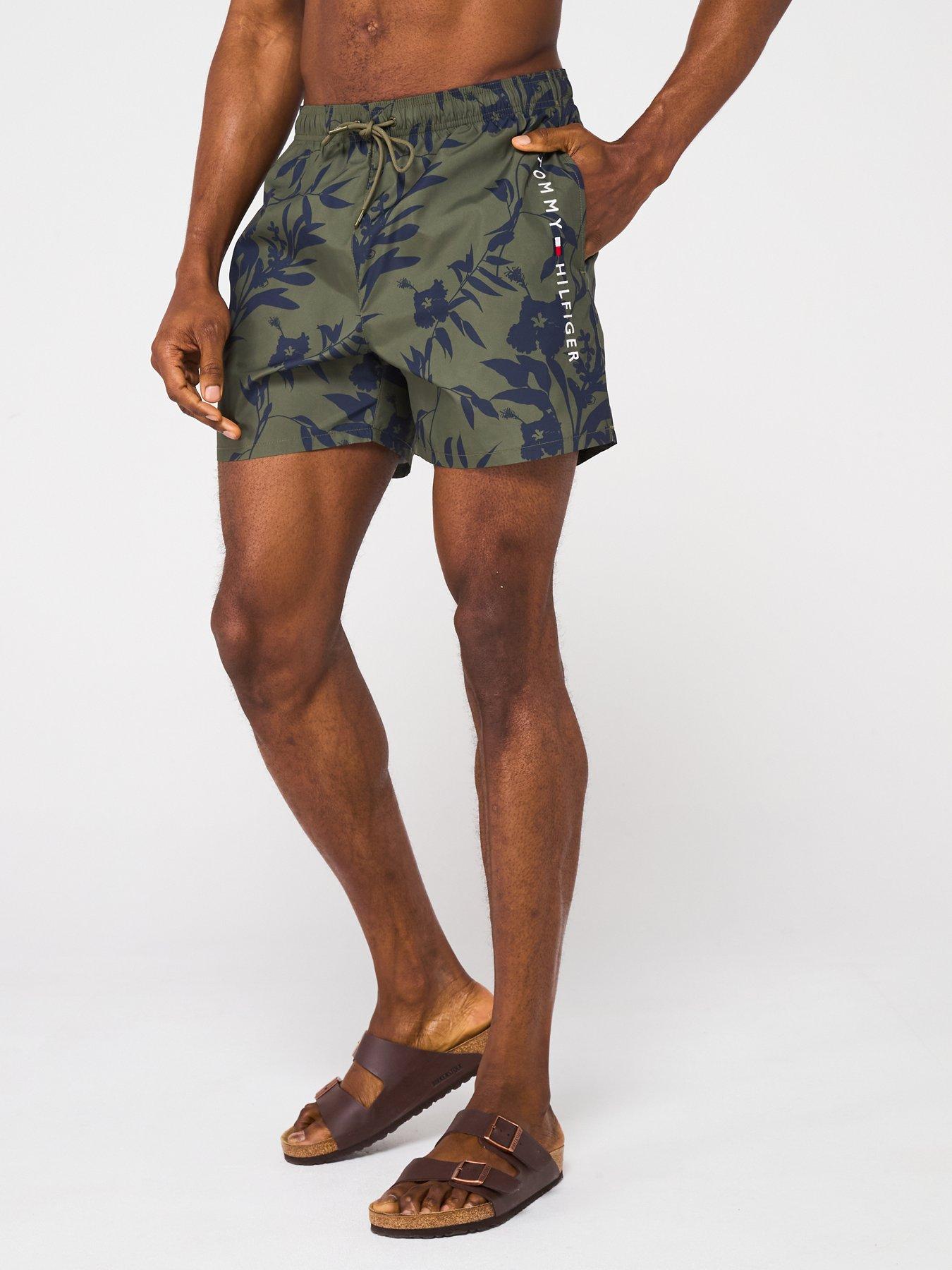 Image 1 of 5 of Tommy Hilfiger Medium Drawstring Floral Print Swim Shorts - Multi