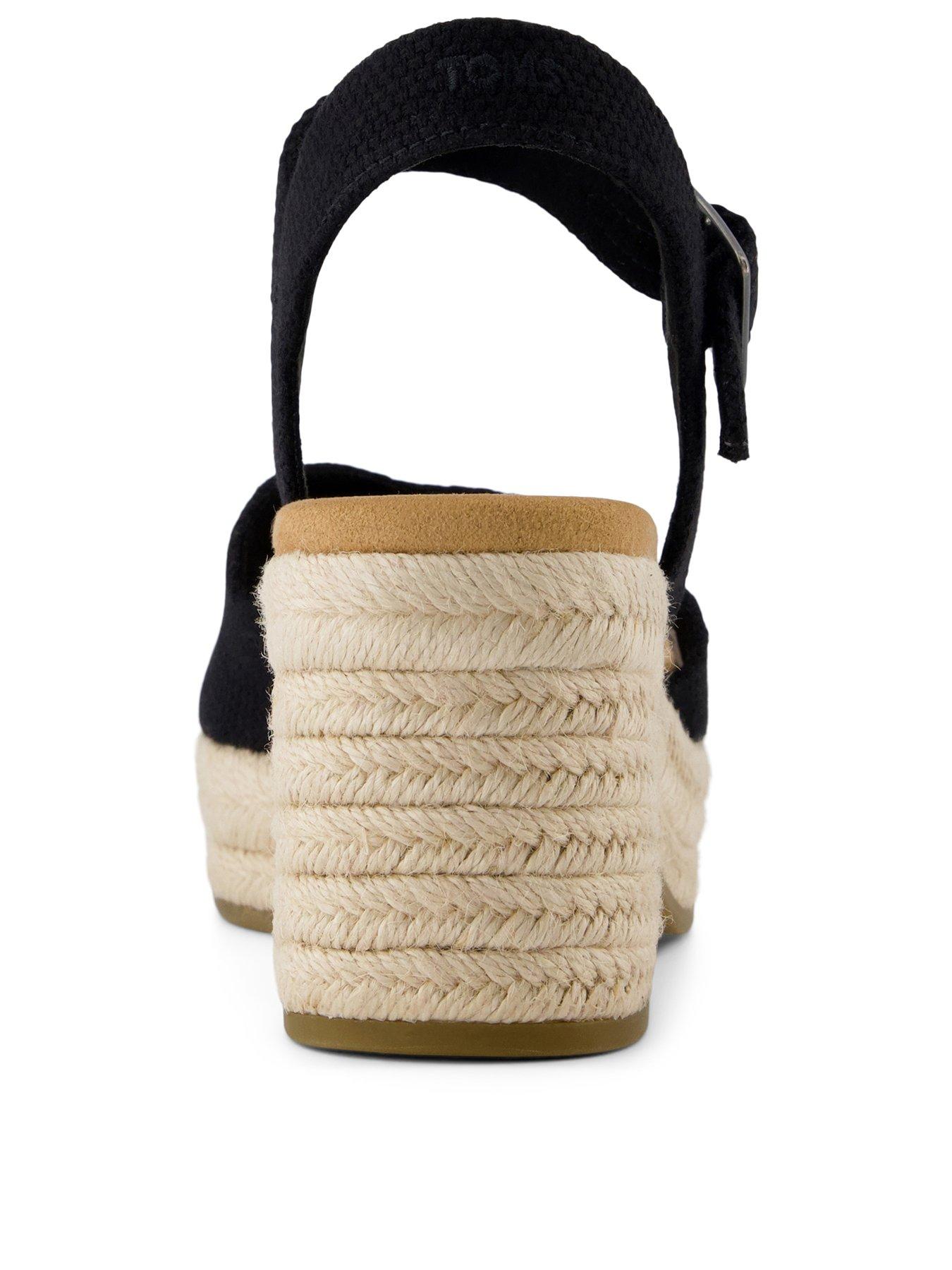 Image 3 of 7 of TOMS Isla Peep Toe Heeled Sandals - Black