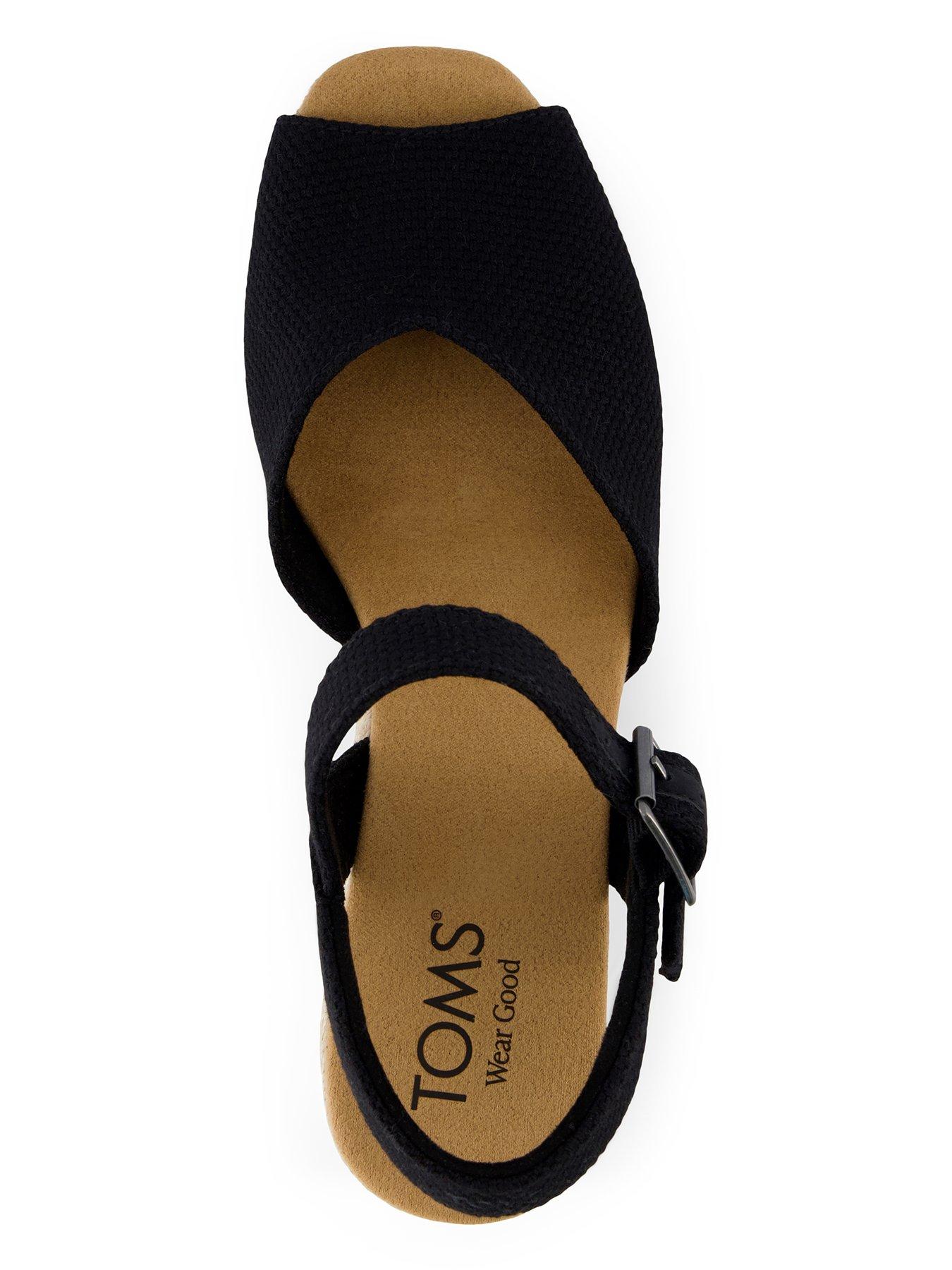 Image 4 of 7 of TOMS Isla Peep Toe Heeled Sandals - Black