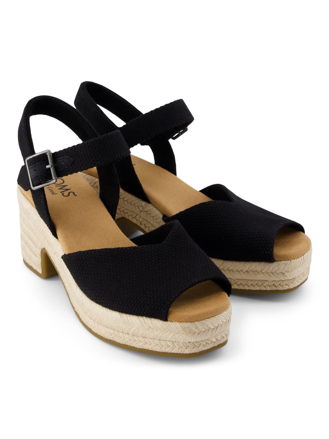 Image 6 of 7 of TOMS Isla Peep Toe Heeled Sandals - Black