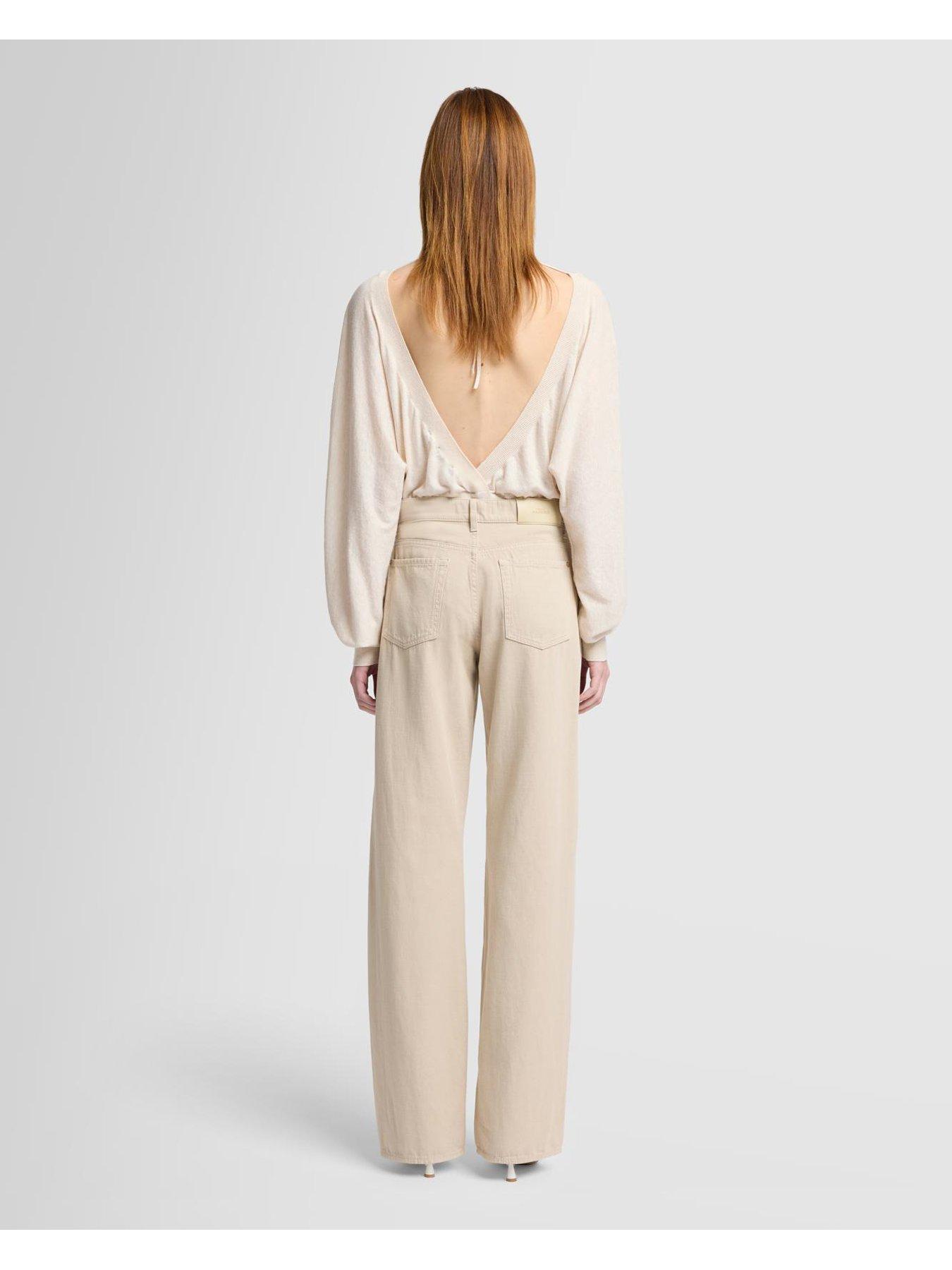 Image 2 of 5 of 7 FOR ALL MANKIND Tess Linen Trousers - Beige