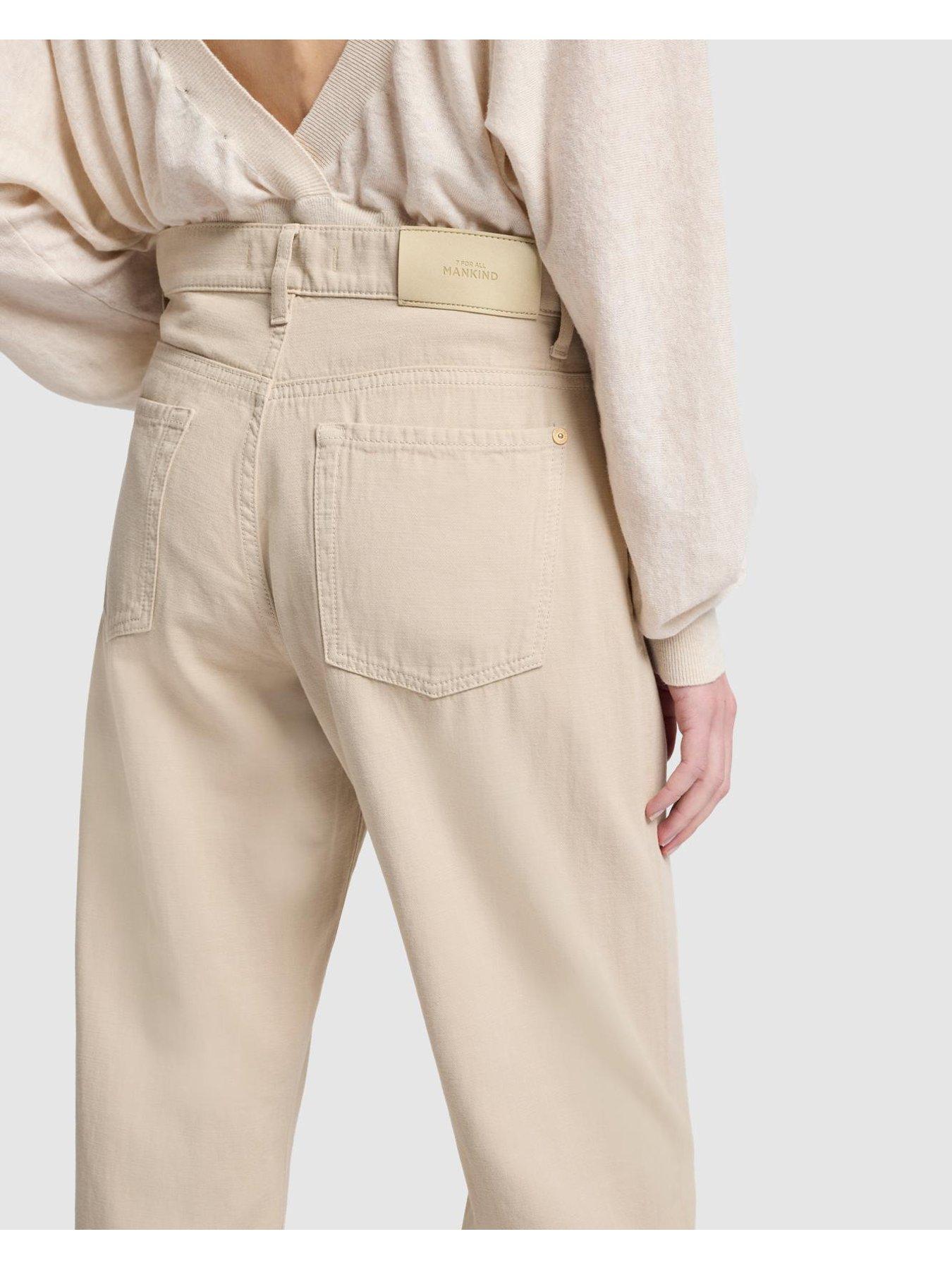 Image 4 of 5 of 7 FOR ALL MANKIND Tess Linen Trousers - Beige