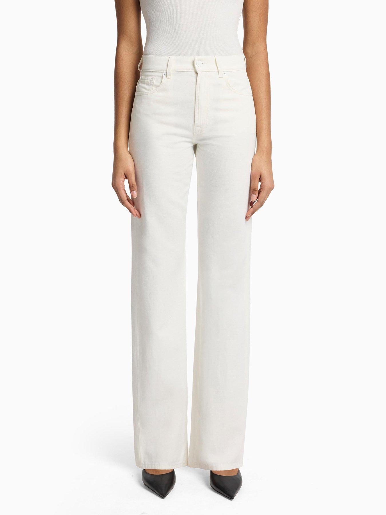 7 FOR ALL MANKIND Tess Linen Trousers - White