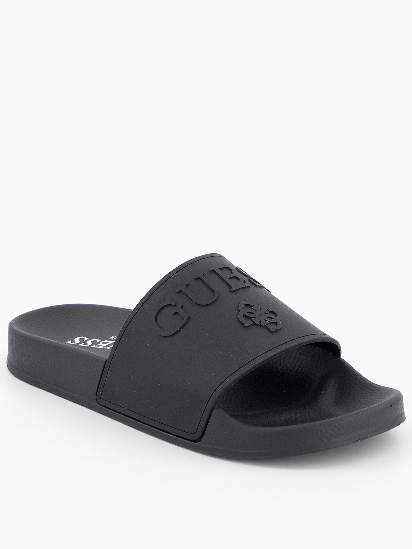 guess-beach-sliders-blackfront