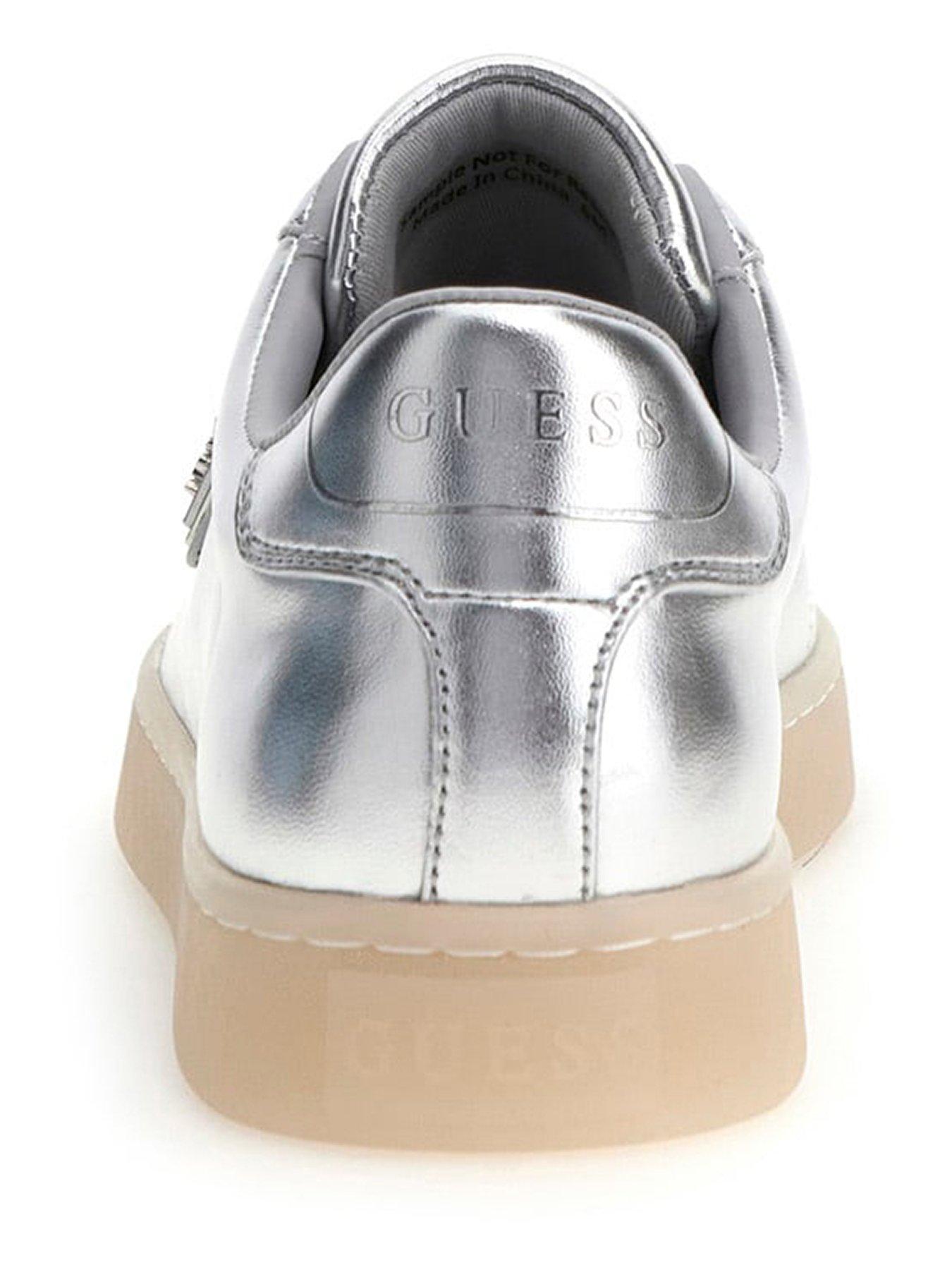Image 4 of 5 of Guess Jazlie Metallic Sneakers - Silver