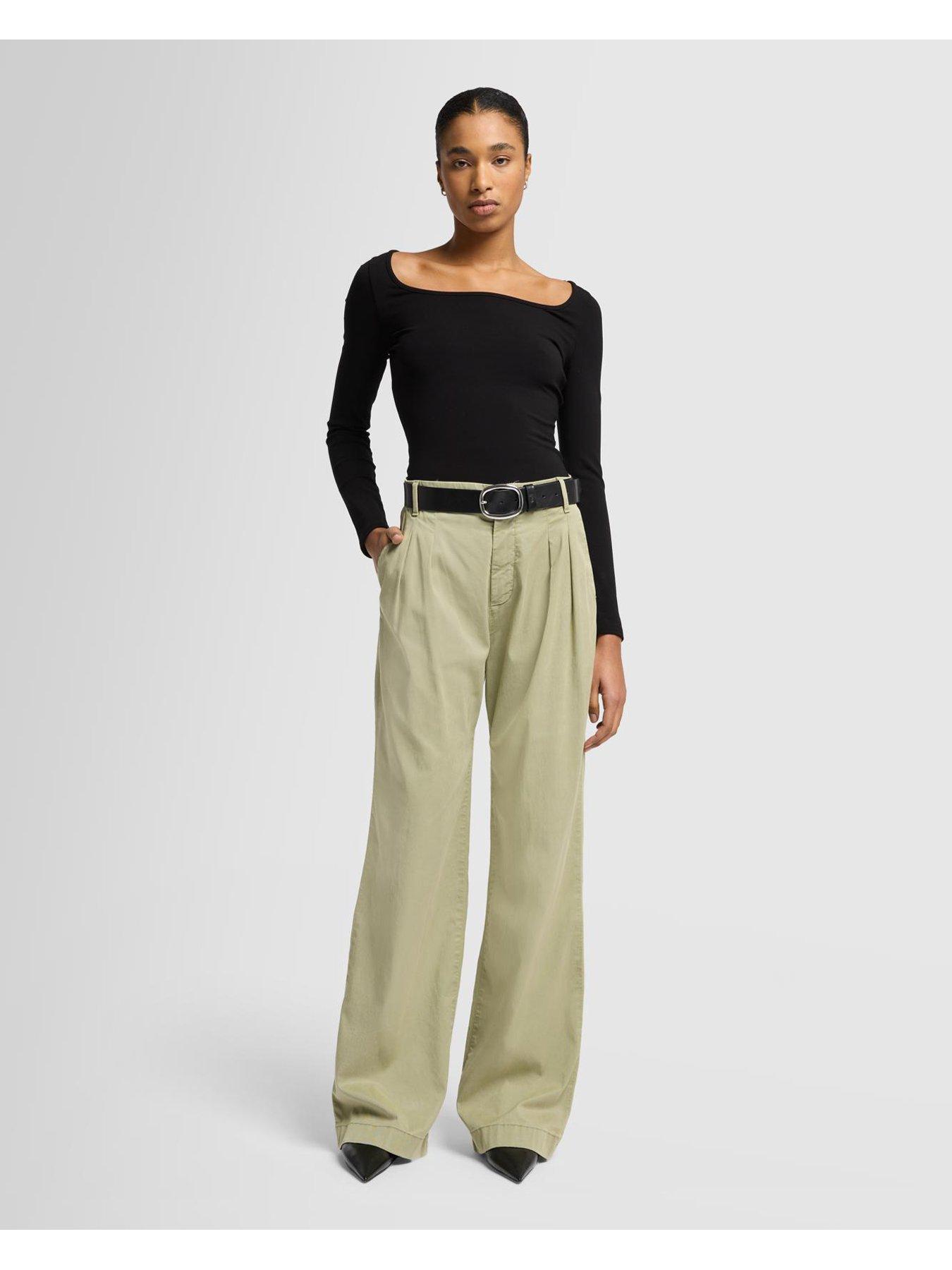 Image 3 of 5 of 7 FOR ALL MANKIND Pleated Chino Trousers - Light Khaki