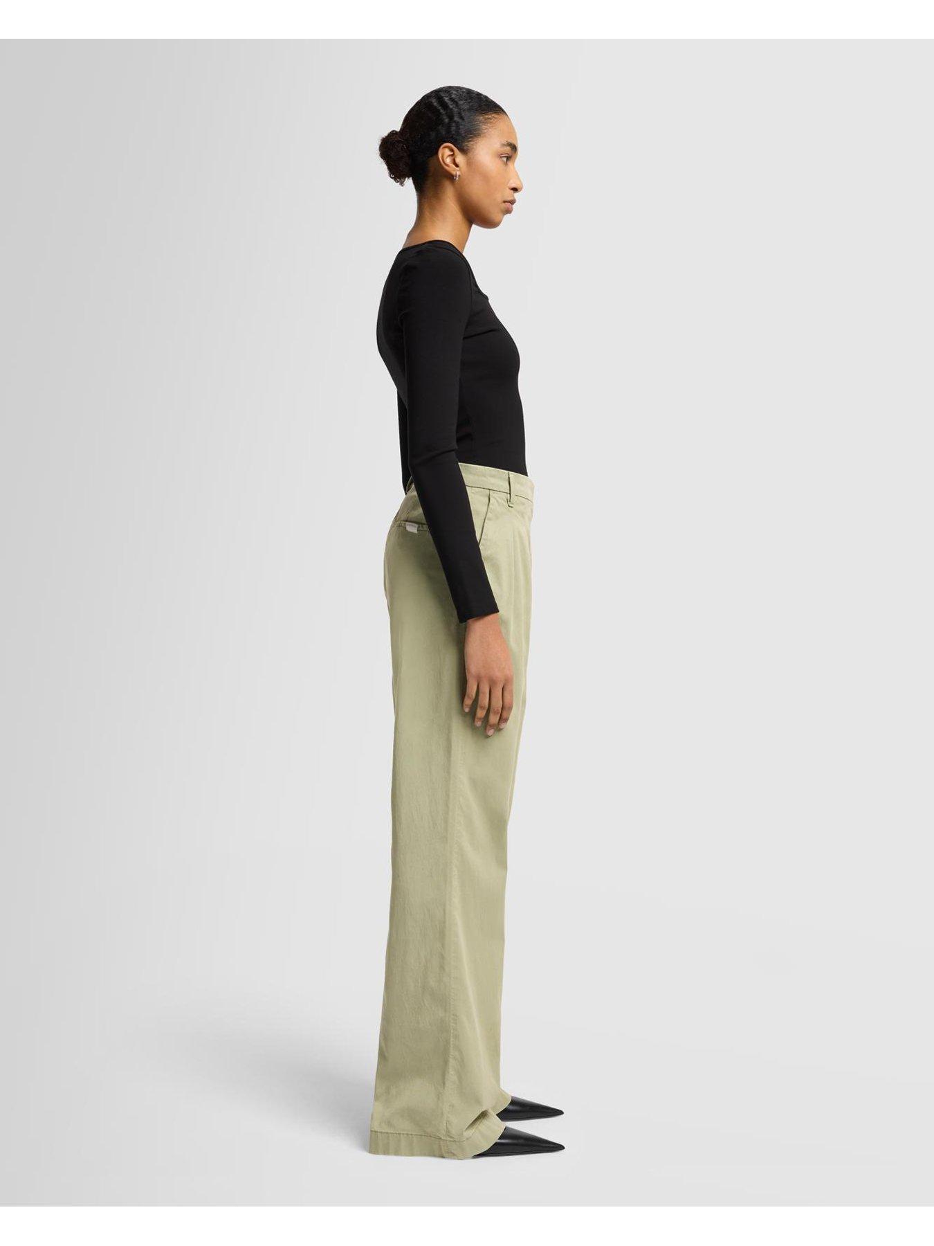 Image 5 of 5 of 7 FOR ALL MANKIND Pleated Chino Trousers - Light Khaki
