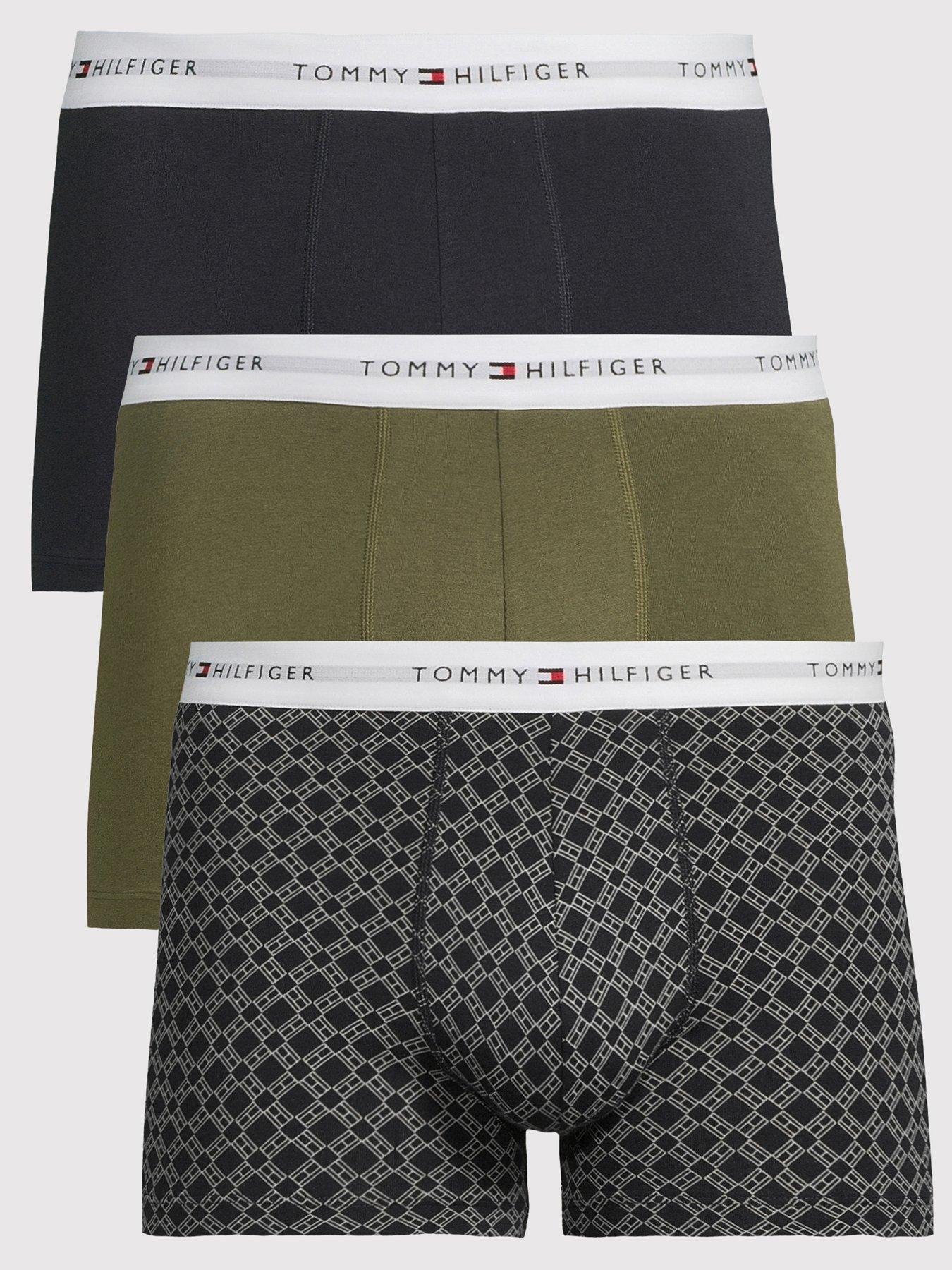 tommy-hilfiger-3-pack-print-plain-trunks-dark-multi