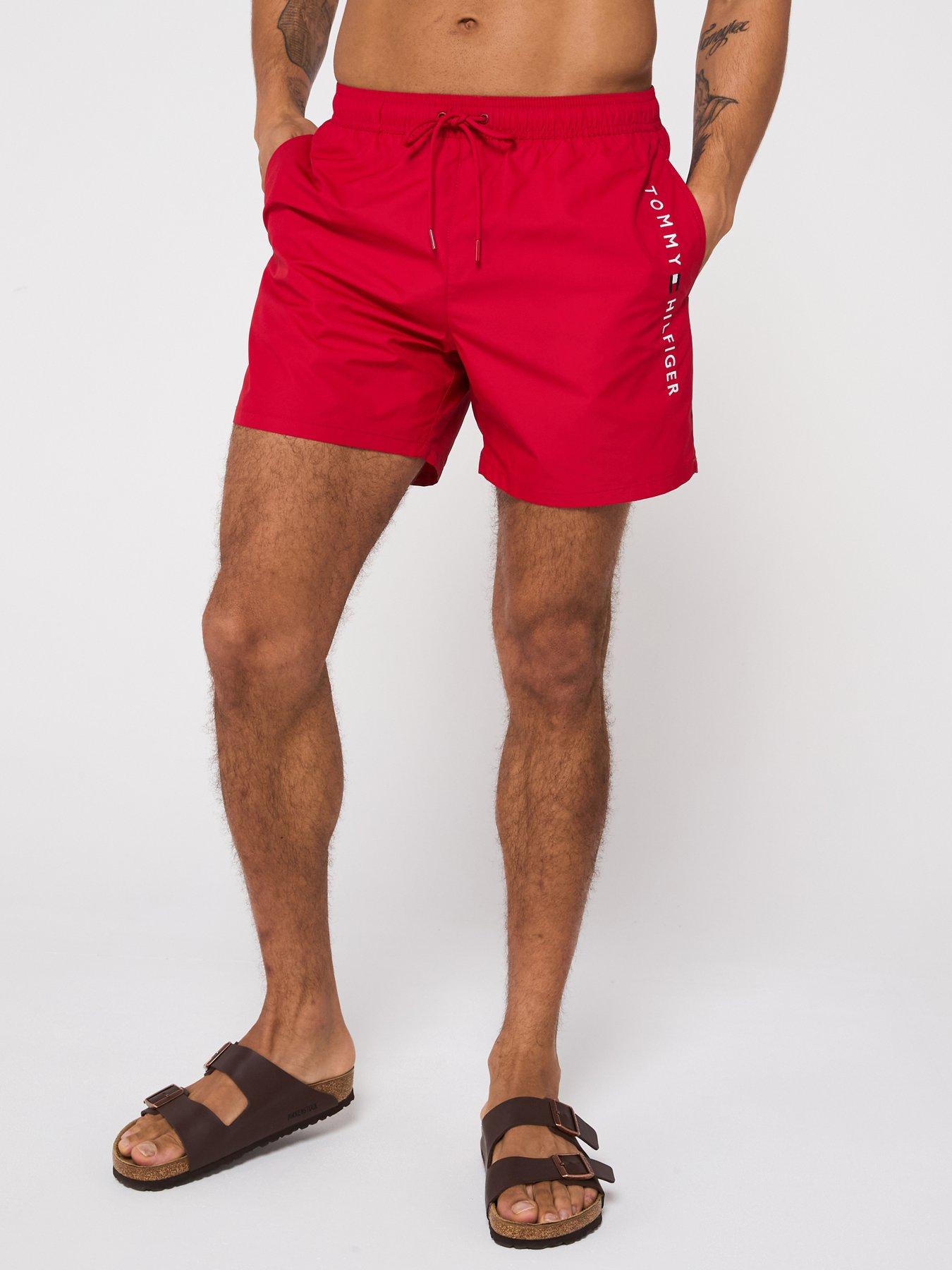 Tommy Hilfiger Medium Drawstring Swim Shorts - Red