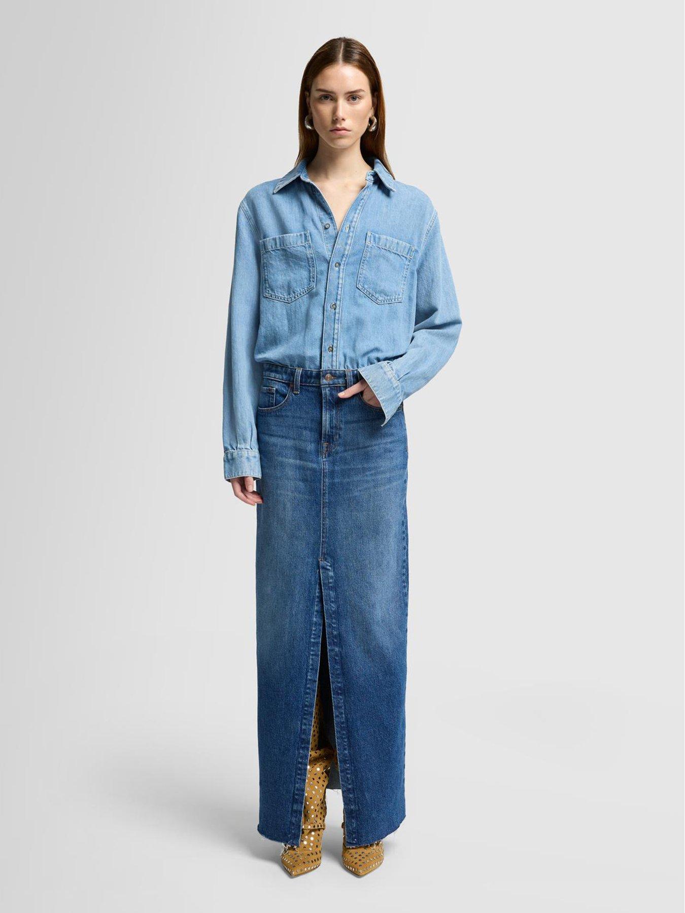 7 FOR ALL MANKIND Ipanema 2 In 1 Denim Maxi Dress - Blue