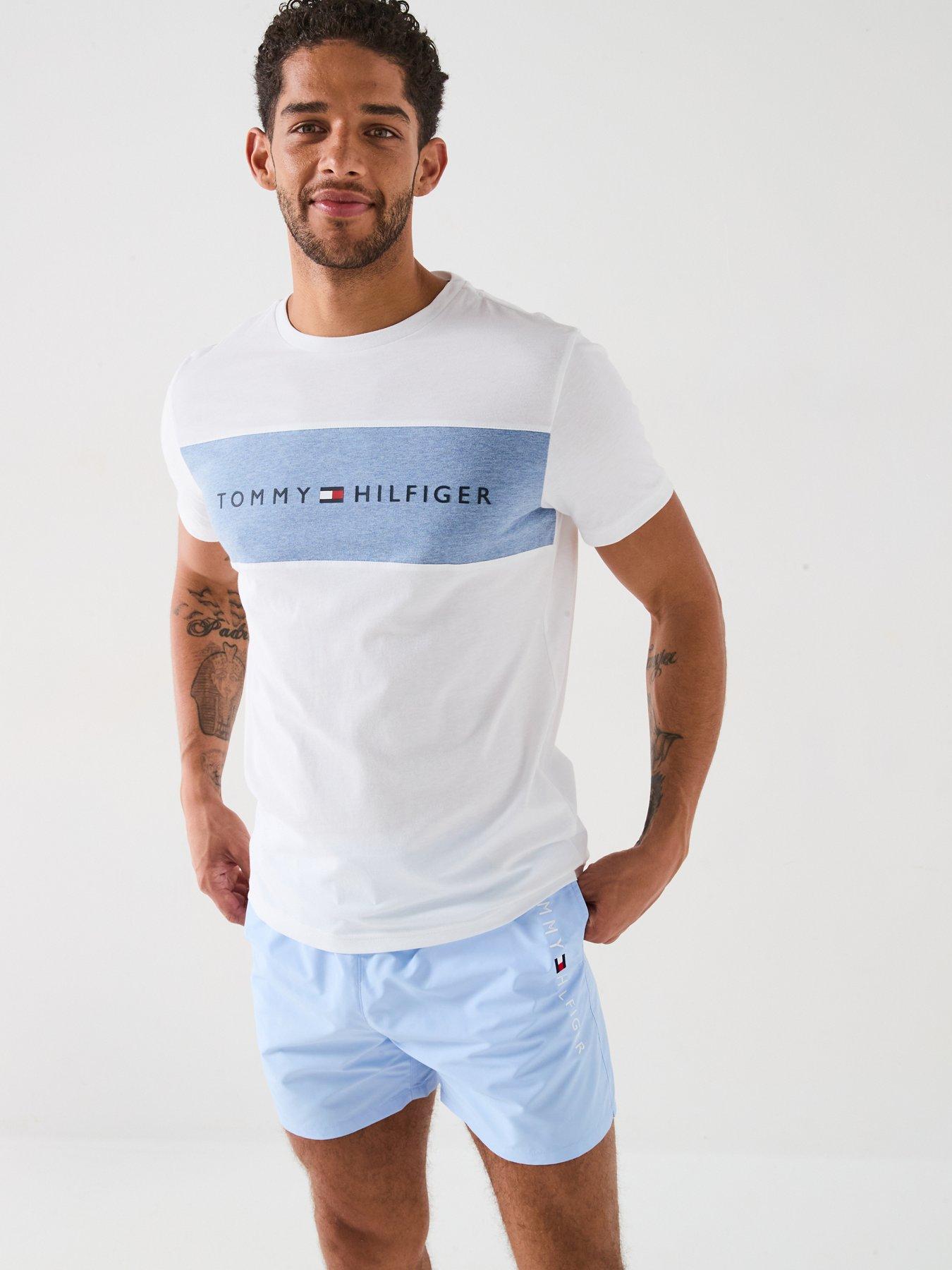 undefined Chest Stripe Logo Loungewear T-shirt - White