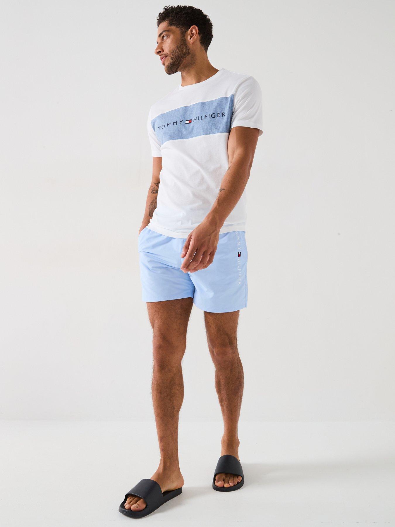 Image 3 of 6 of Tommy Hilfiger Medium Drawstring Swim Shorts - Light Blue
