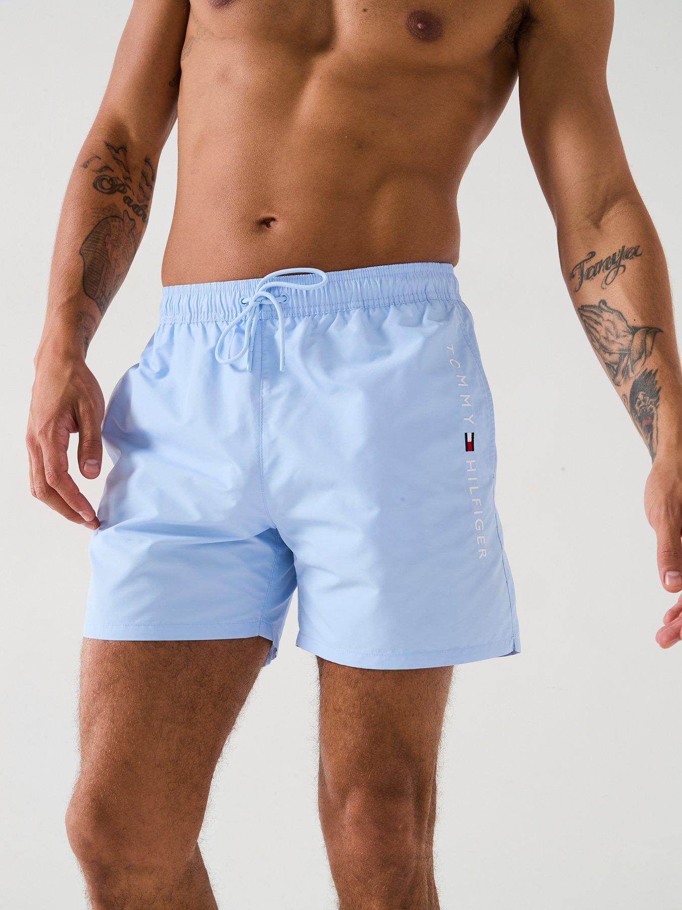 Image 4 of 6 of Tommy Hilfiger Medium Drawstring Swim Shorts - Light Blue