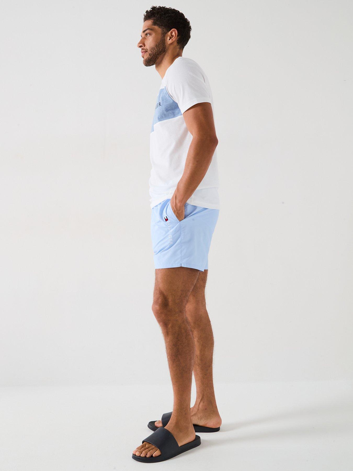 Image 6 of 6 of Tommy Hilfiger Medium Drawstring Swim Shorts - Light Blue